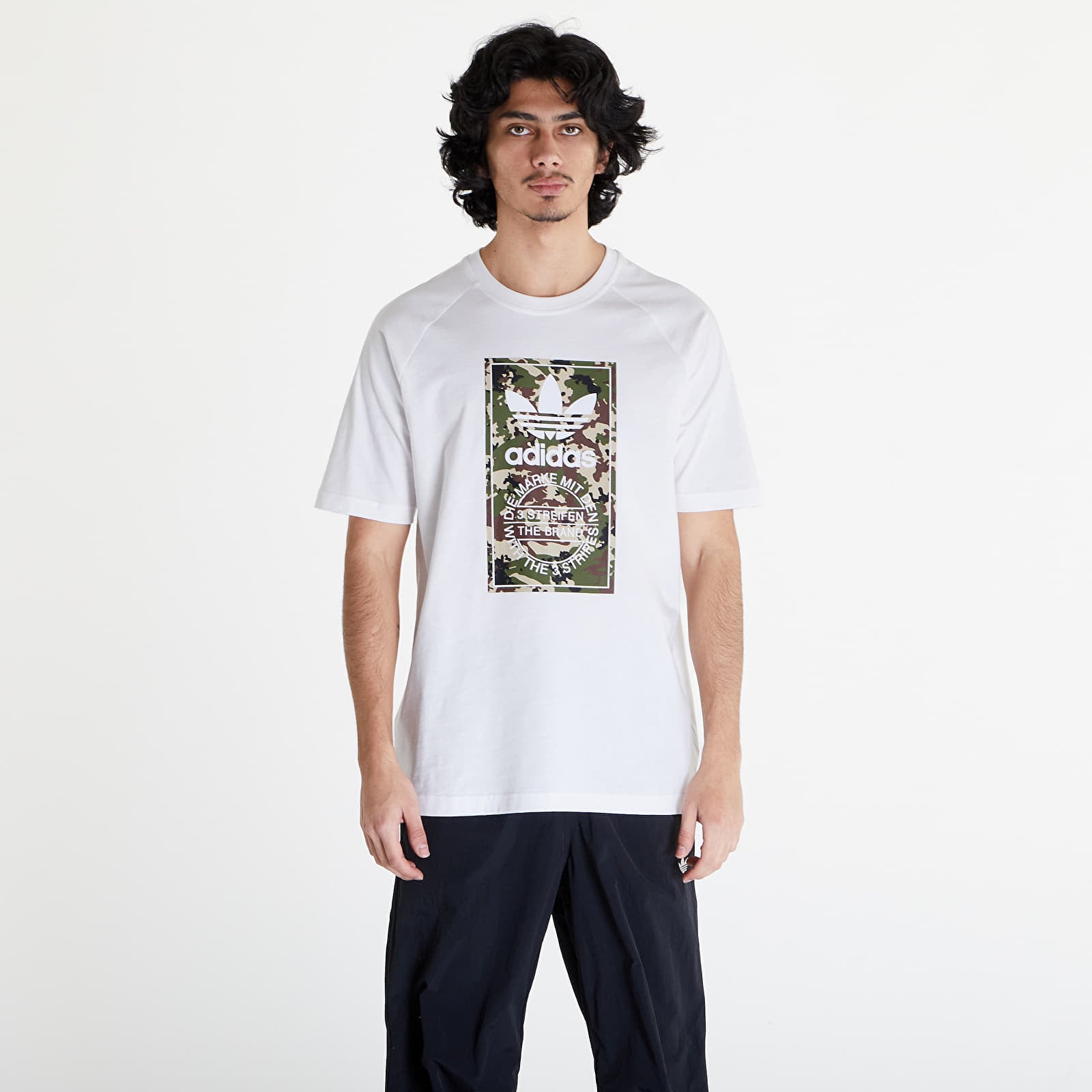 T-krekli adidas Camo Tongue Tee White