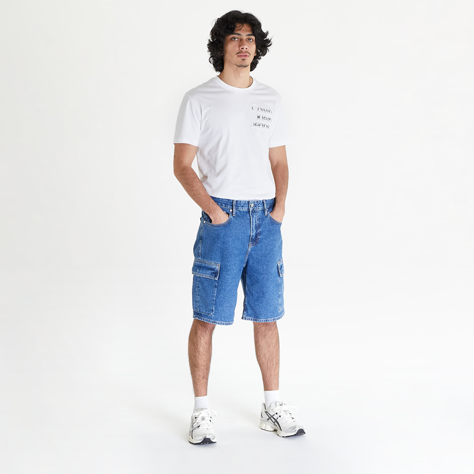 Moške kratke hlače Calvin Klein Jeans 90'S Loose Cargo Short Denim Medium