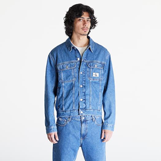 Buy Calvin Klein Jeans Mens Graphic Truceker Denim Jacket Blue L at  Amazon.in