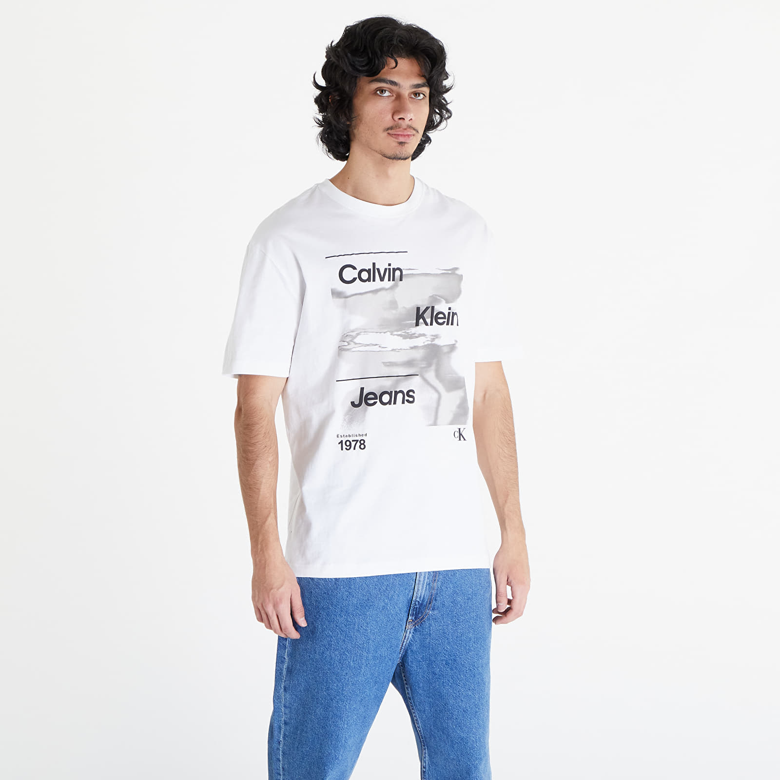 T-shirts Calvin Klein Jeans Diffused Logo Short Sleeve Tee Bright White |  Queens