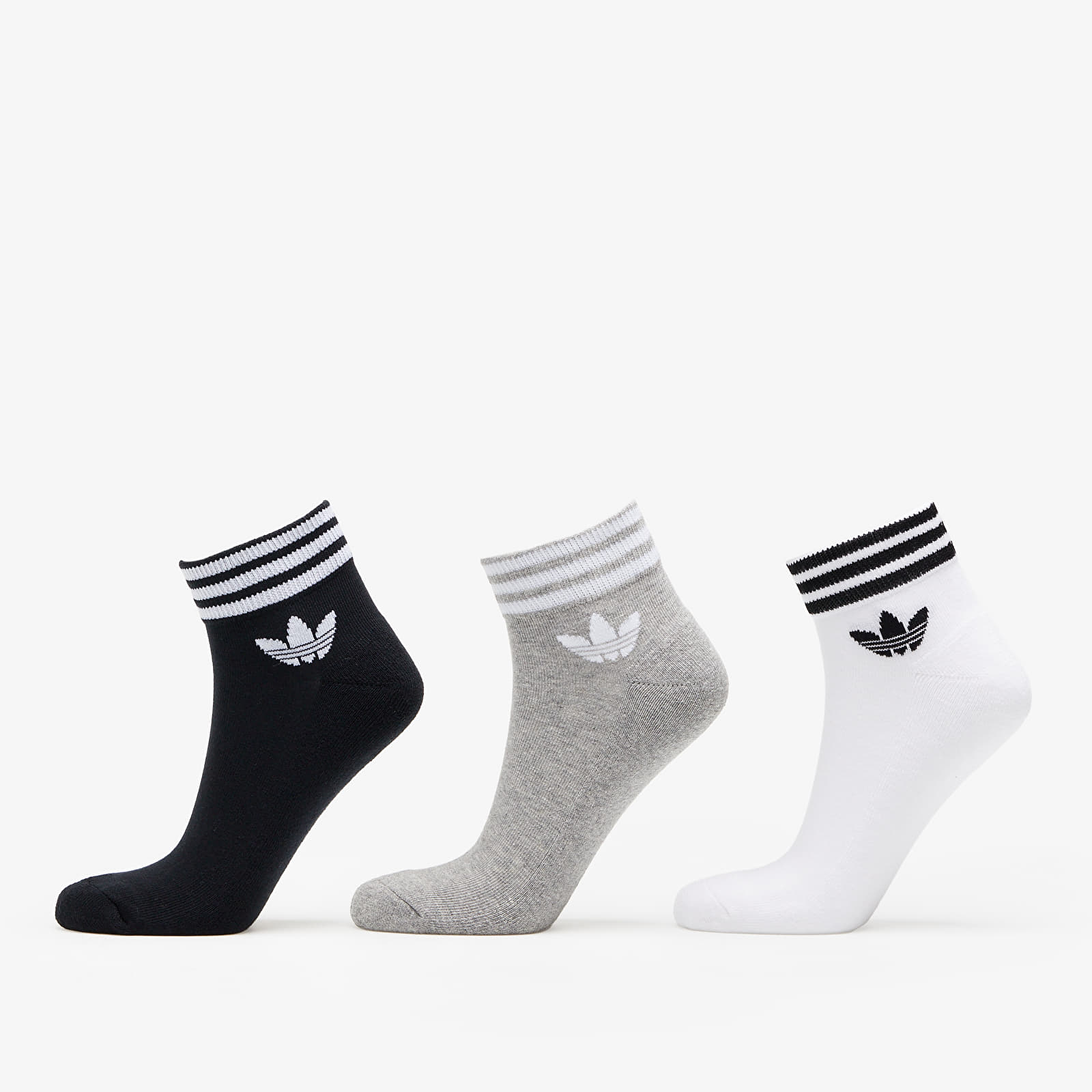 Calcetines adidas Originals Trefoil Ankle Socks 3-Pack White/ Black/ Gray