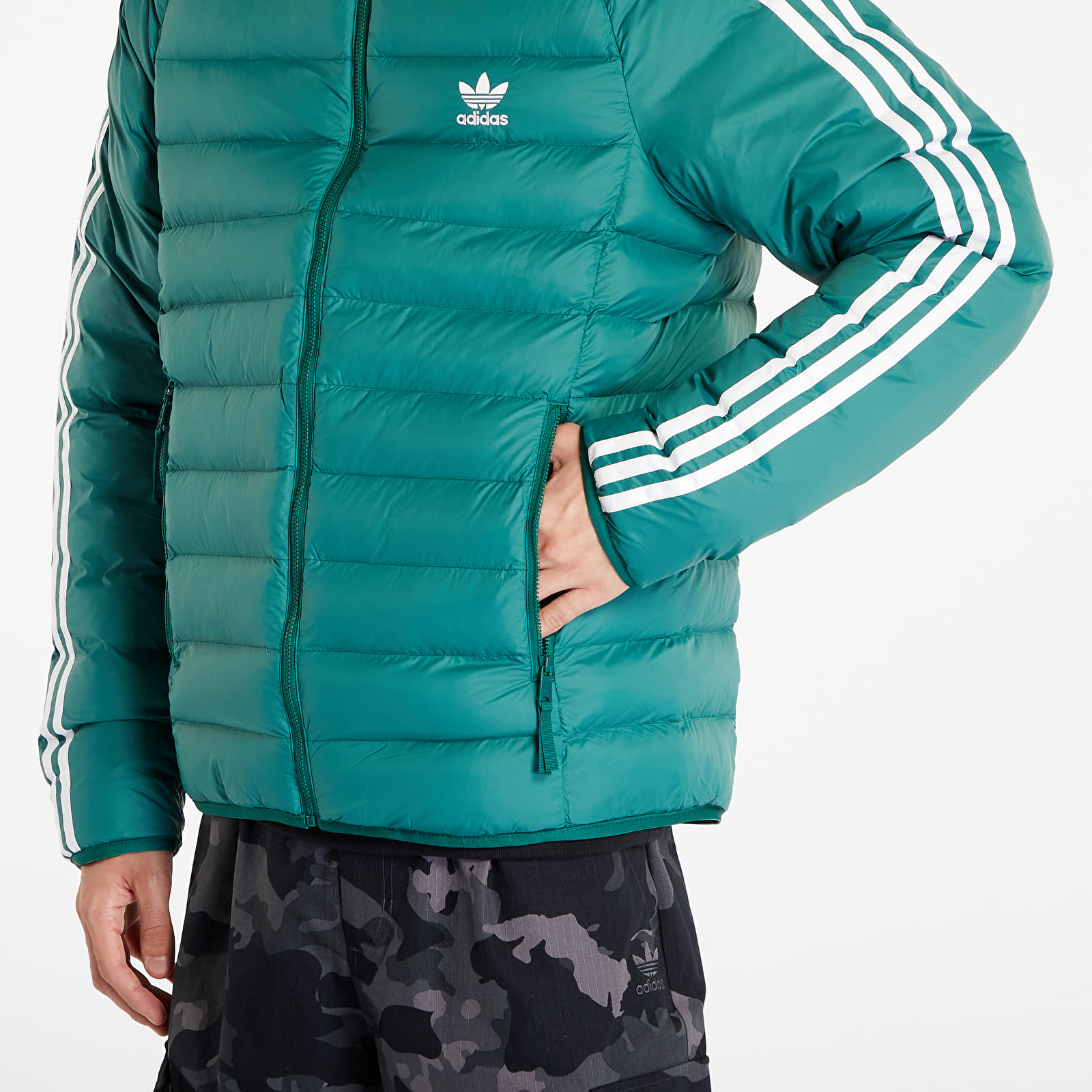 Green/ Jackets | Hooded Collegiate Puffer White Pad Jacket adidas Queens