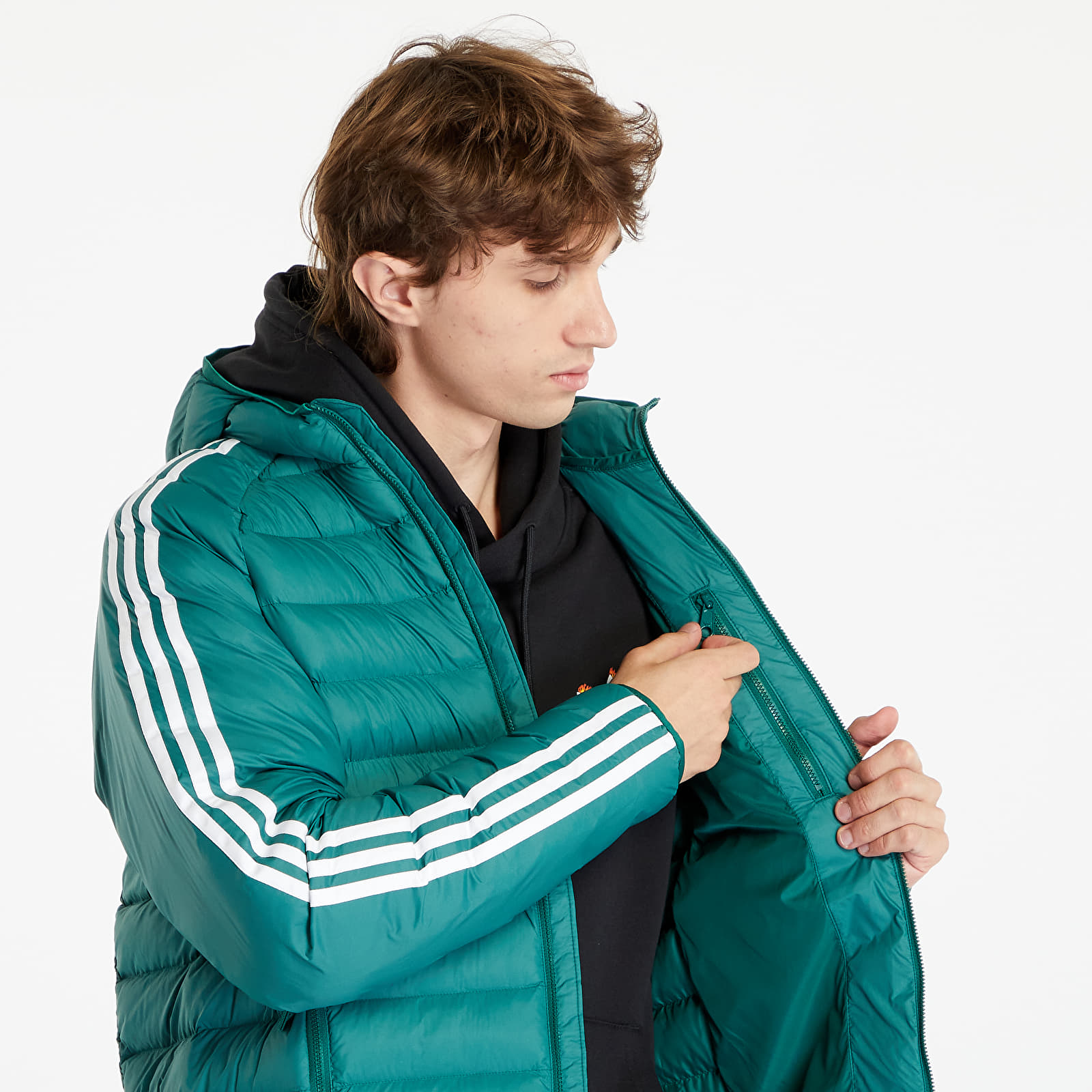 Hooded Puffer Jackets White adidas Collegiate Green/ Pad Queens | Jacket