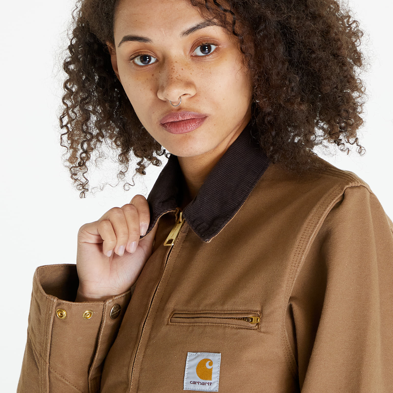 Jackets Carhartt WIP Detroit Jacket UNISEX Hamilton Brown Tobacco Rinsed Queens