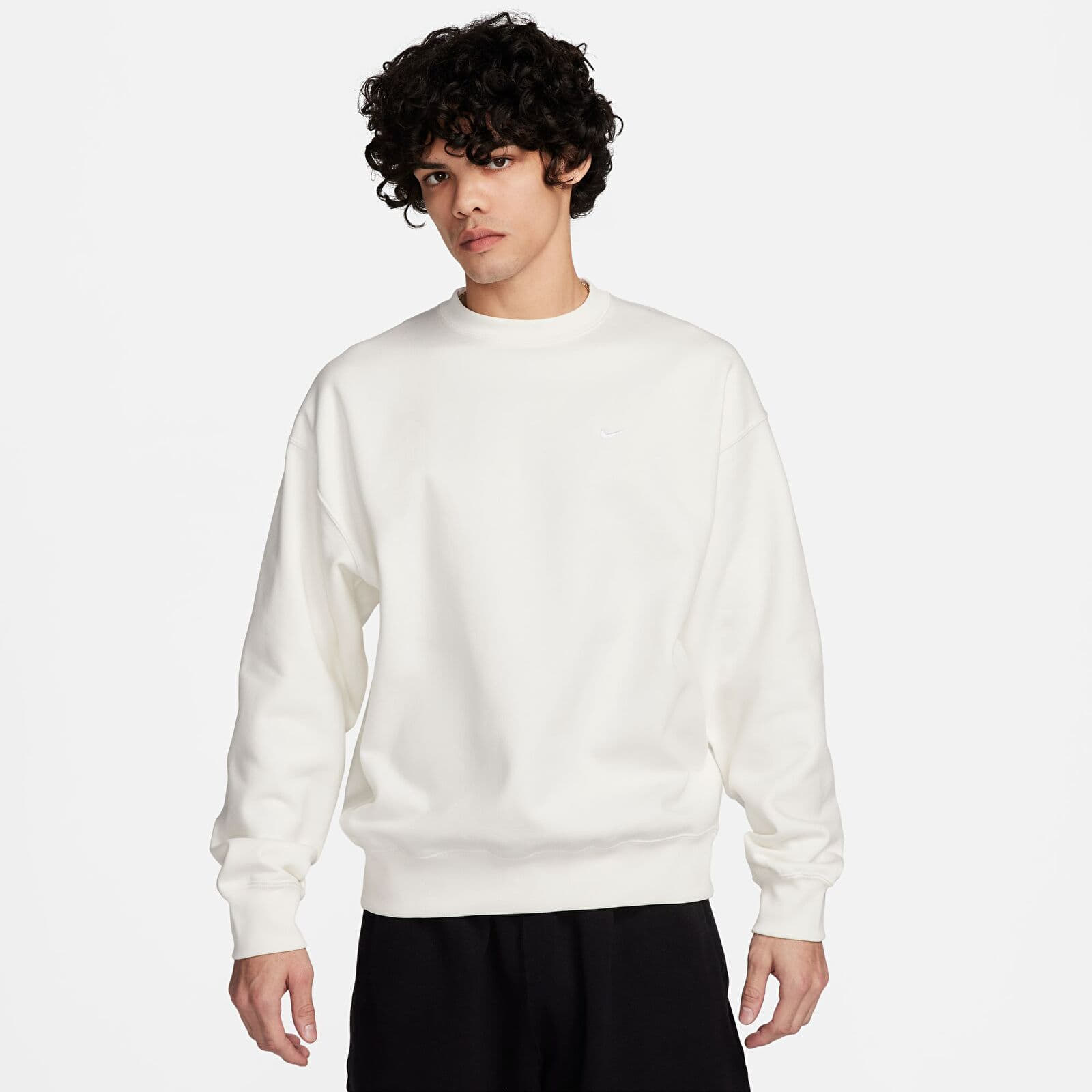 Mikiny Nike Solo Swoosh Men's Fleece Crew Sail/ White