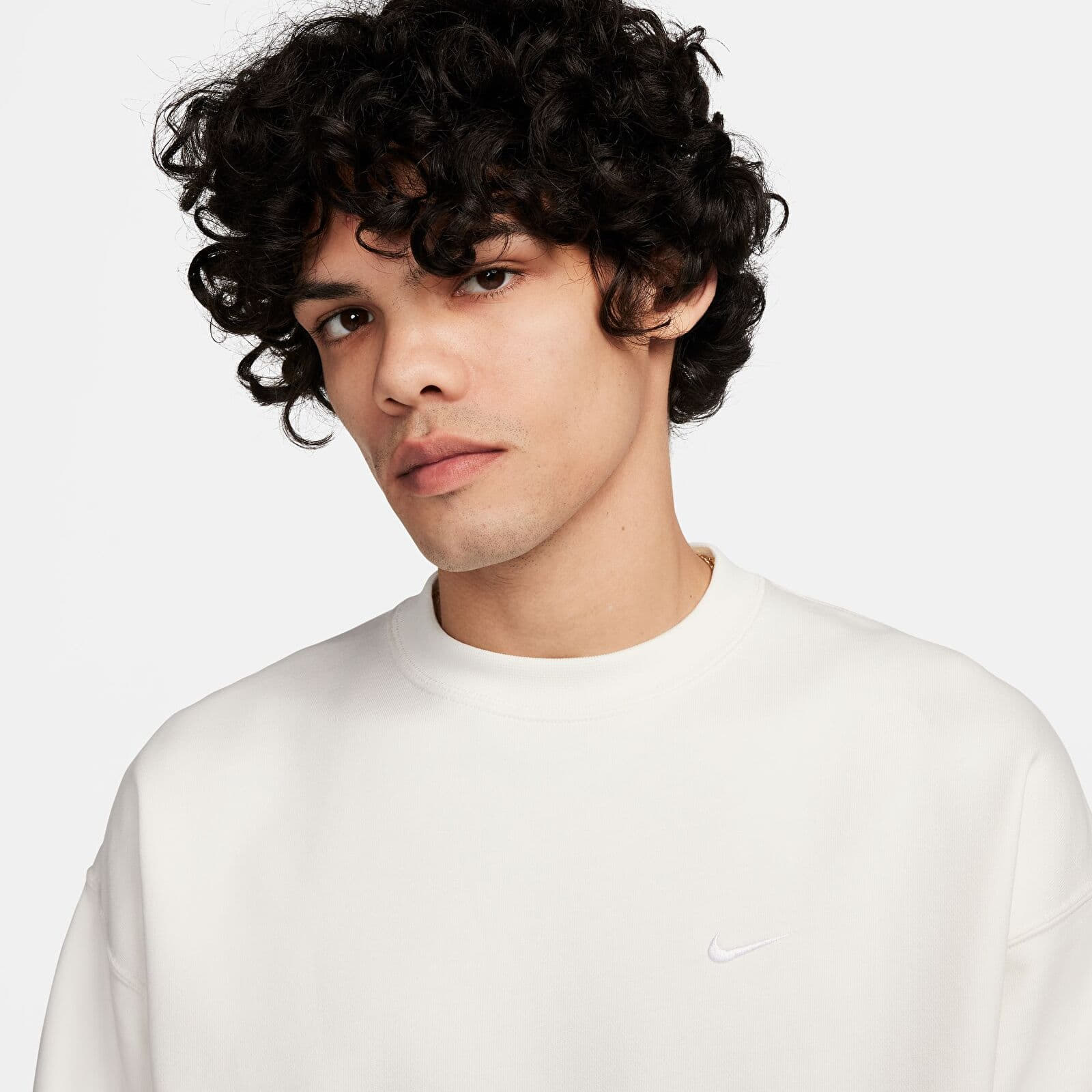 Mikiny Nike Solo Swoosh Men's Fleece Crew Sail/ White