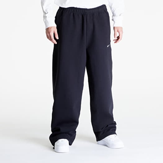 Sweatpants Nike Solo Swoosh Men's Open-Hem Brushed-Back Fleece Pants Black/ White