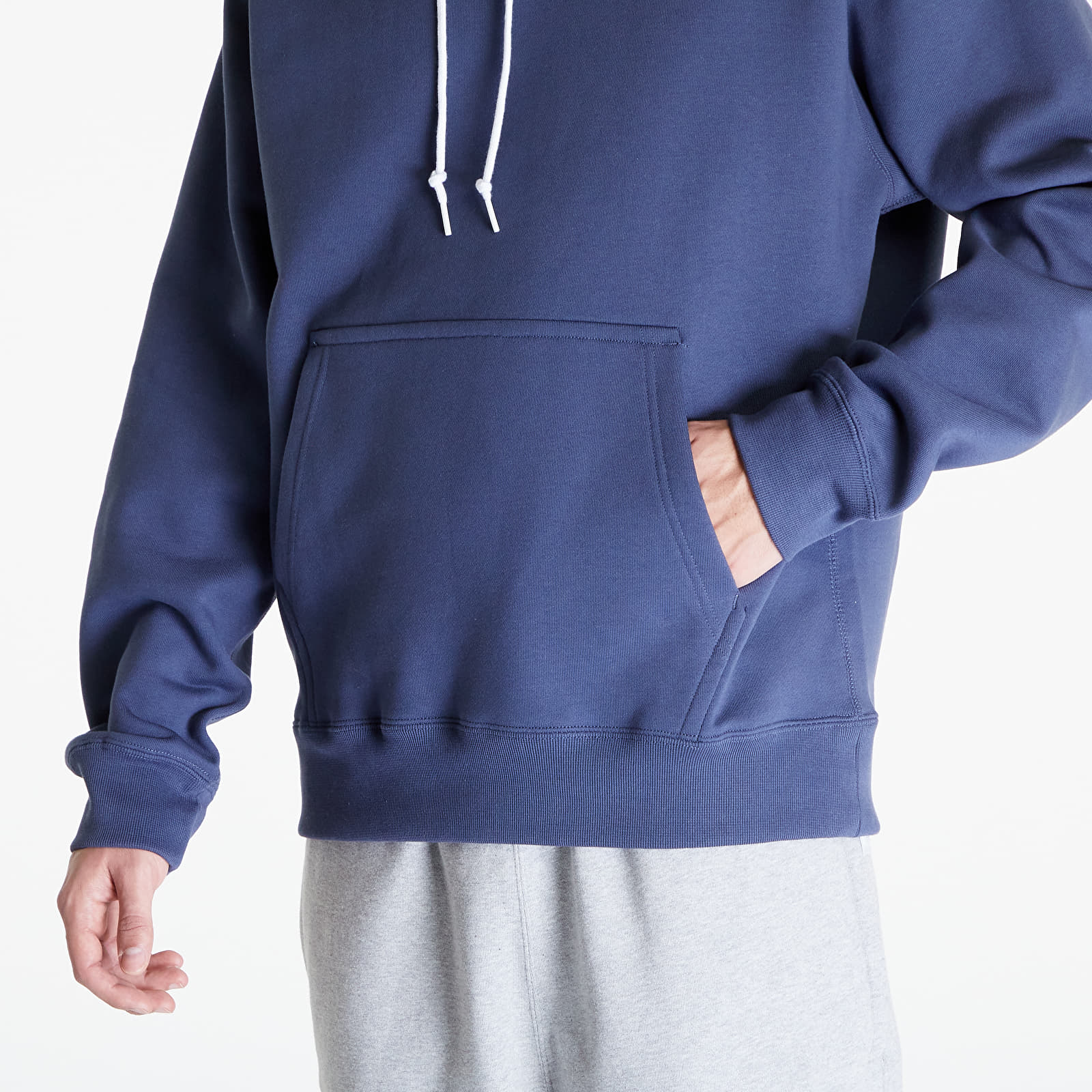 Sudaderas de hombre Nike Solo Swoosh Fleece Pullover Hoodie Thunder Blue/ White
