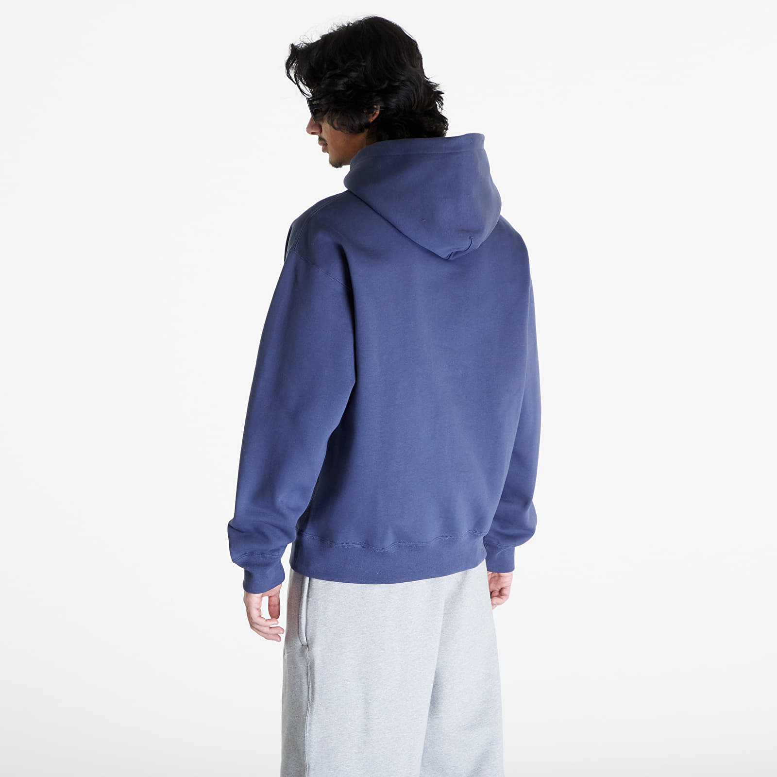 Sudaderas de hombre Nike Solo Swoosh Fleece Pullover Hoodie Thunder Blue/ White