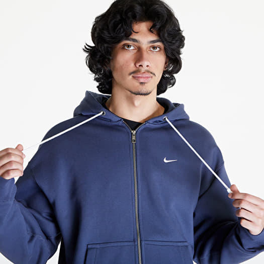 Sweatshirts Nike Solo Swoosh Men s Full Zip Hoodie Thunder Blue White Queens