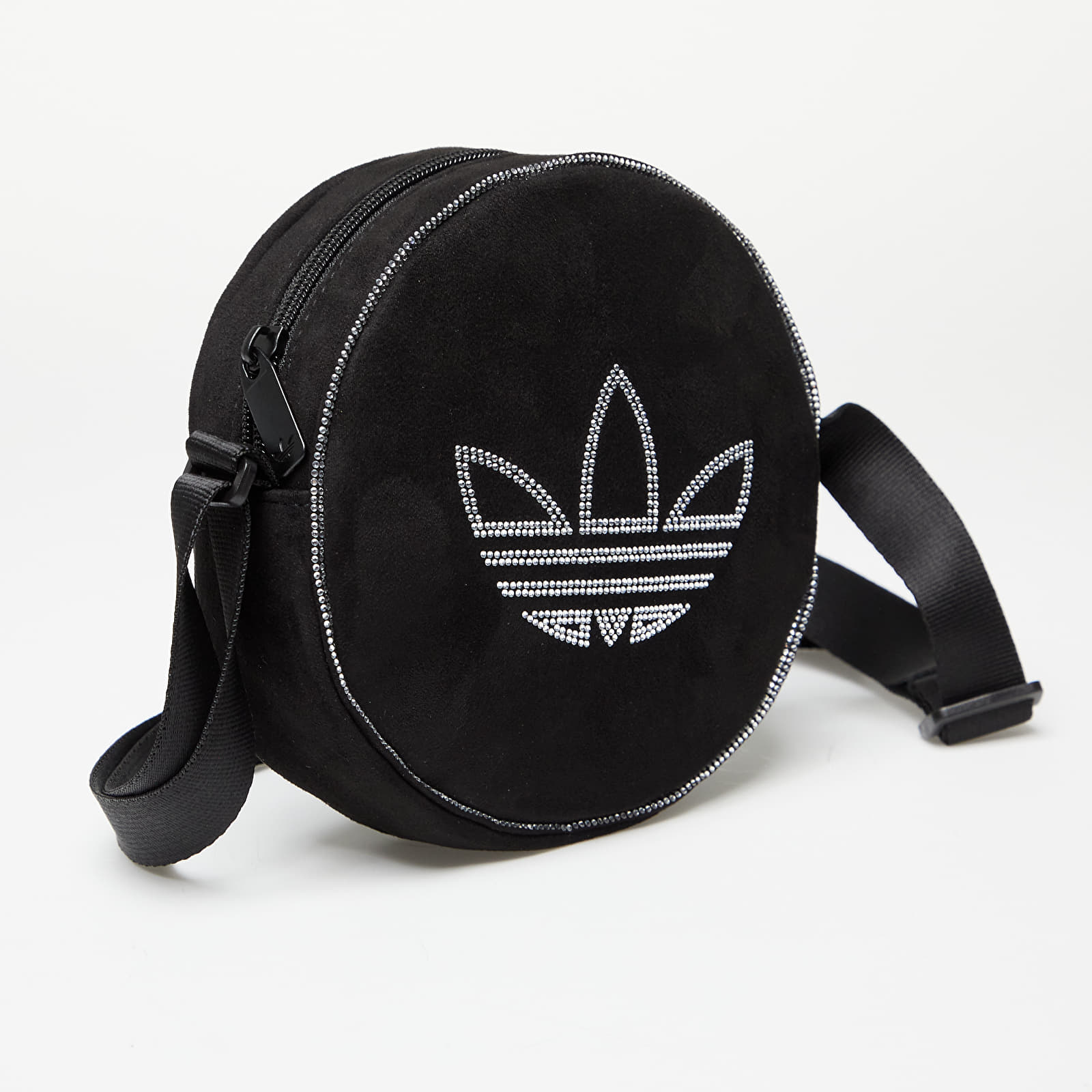 ★送料・関税込★adidas★Rhinestone Fake Suede Shoulder Bag★ Shoulder bags adidas Rhinestones Fake Suede Round Bag Black