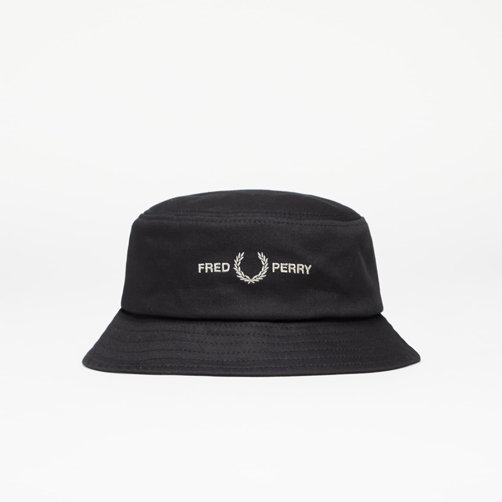 Hats FRED PERRY Graphic Brand Twill Bucket Hat Black/ Warm Grey