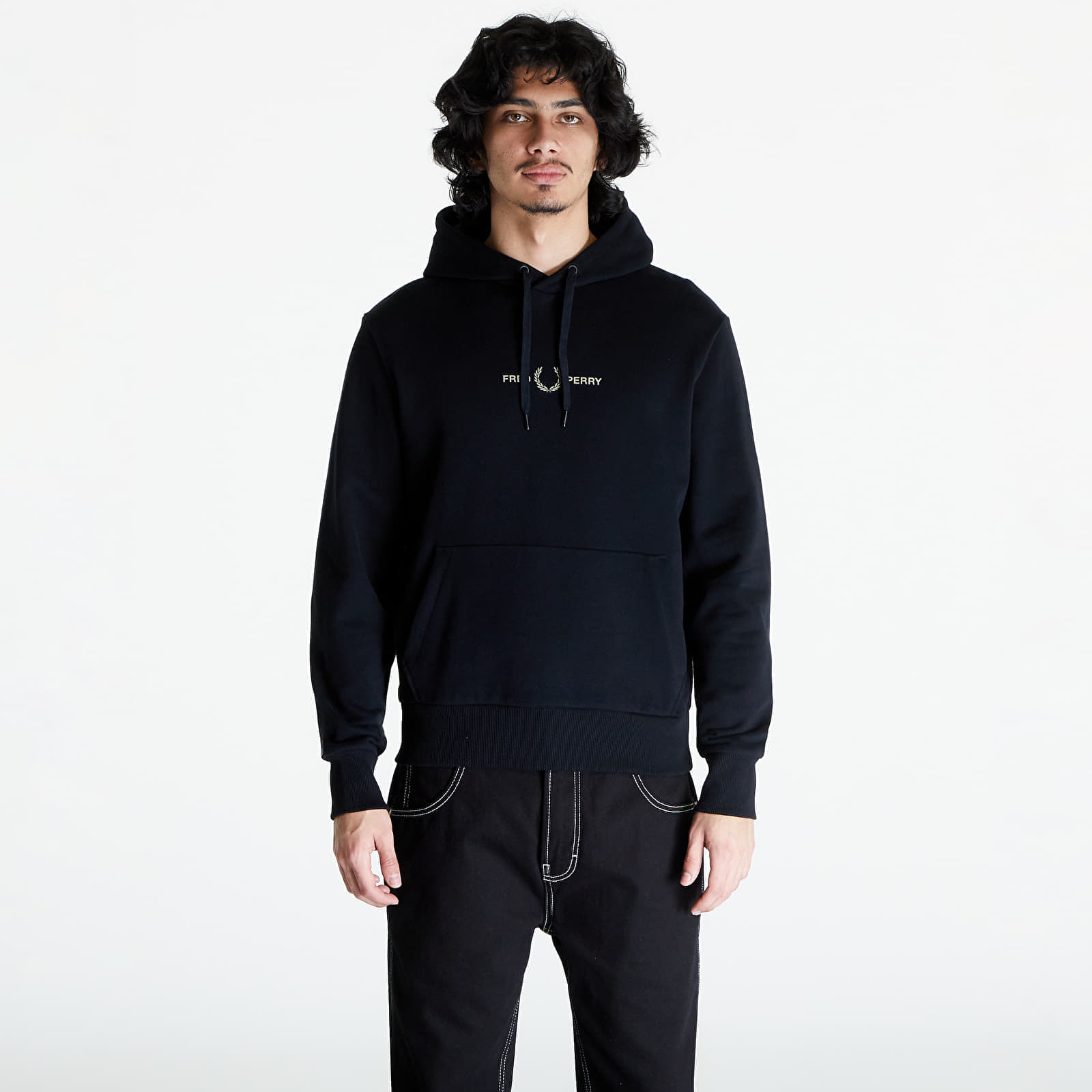 Felpa FRED PERRY Raised Graphic Hooded Sweatshirt Black XL