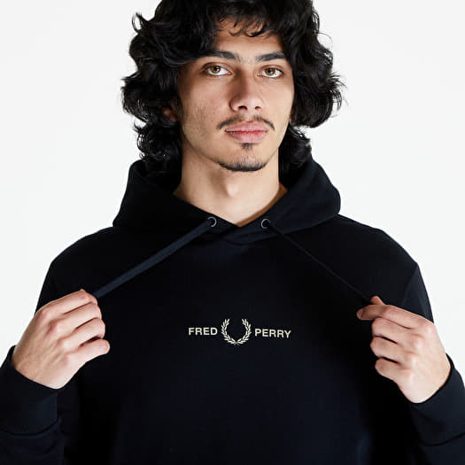 Sweatshirts FRED PERRY Raised Graphic Hooded Sweatshirt Black Queens
