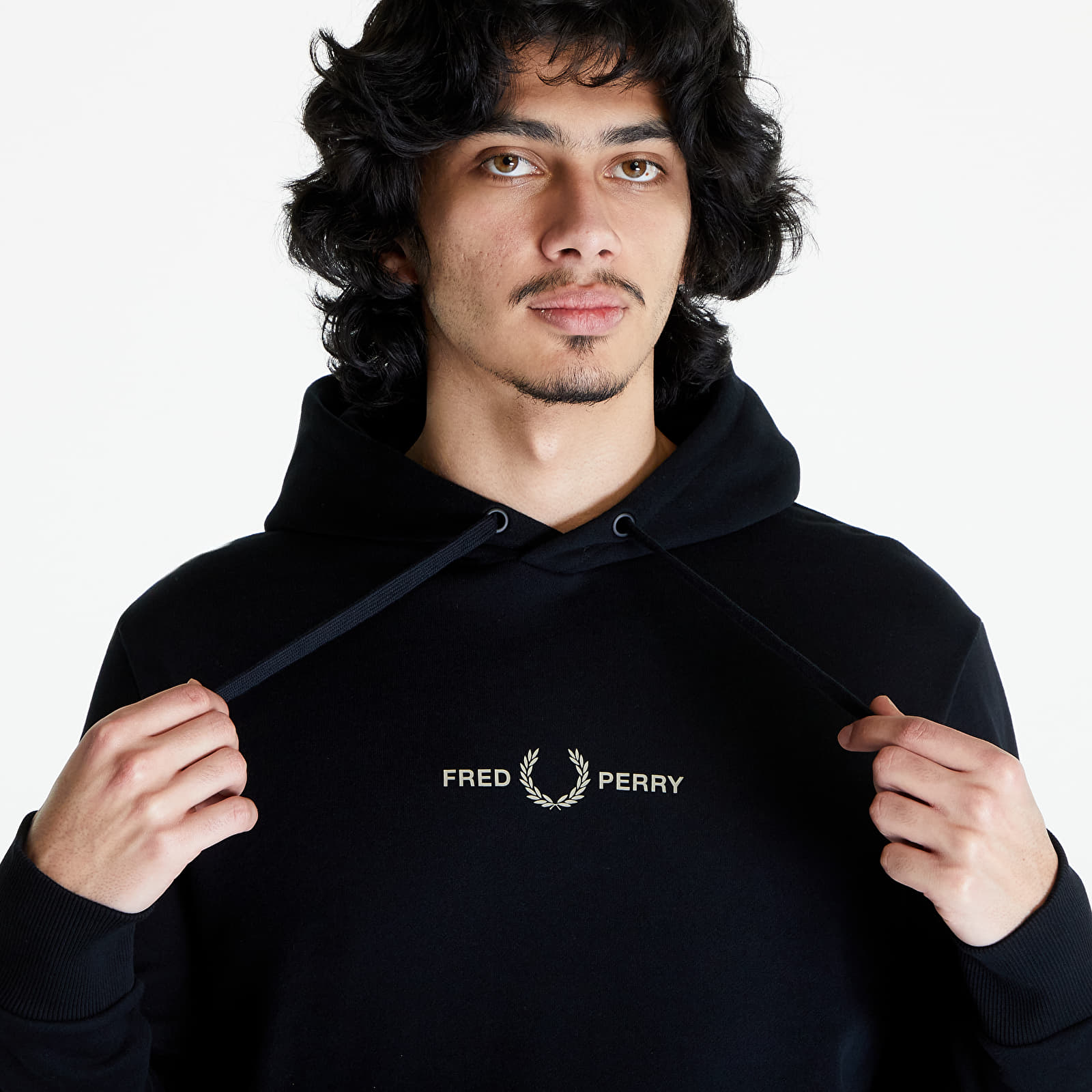 Fred perry black hoodie outlet
