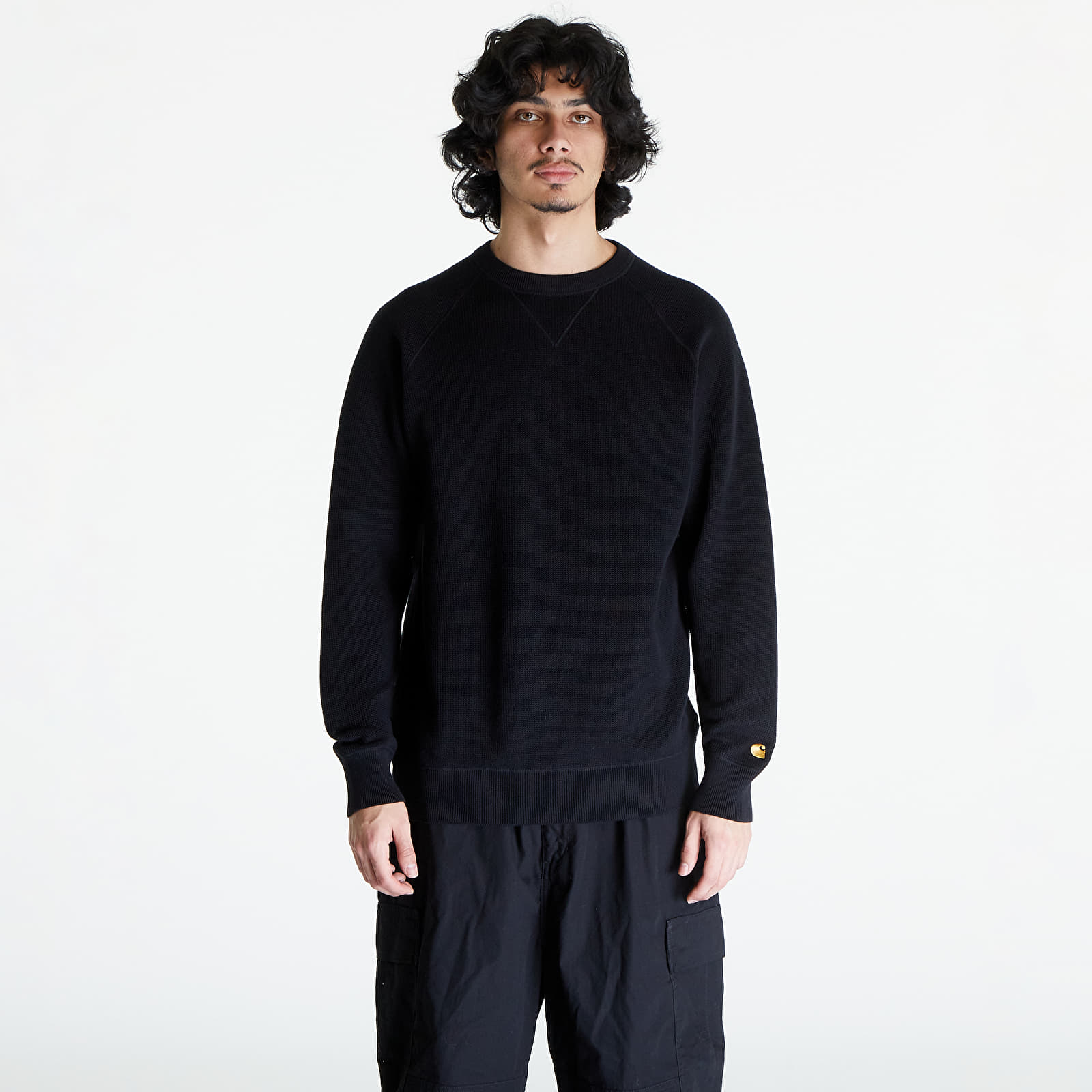 Svetry Carhartt WIP Chase Sweater UNISEX Black/ Gold