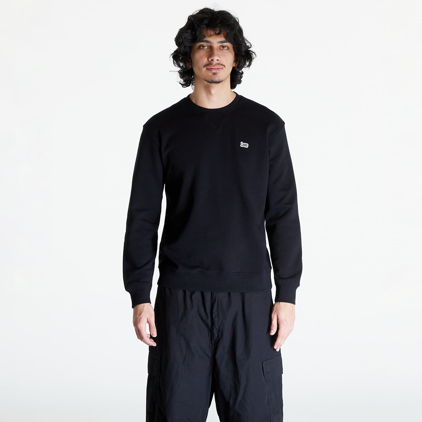 Hanorac Lee Plain Crew Sweatshirt Black M