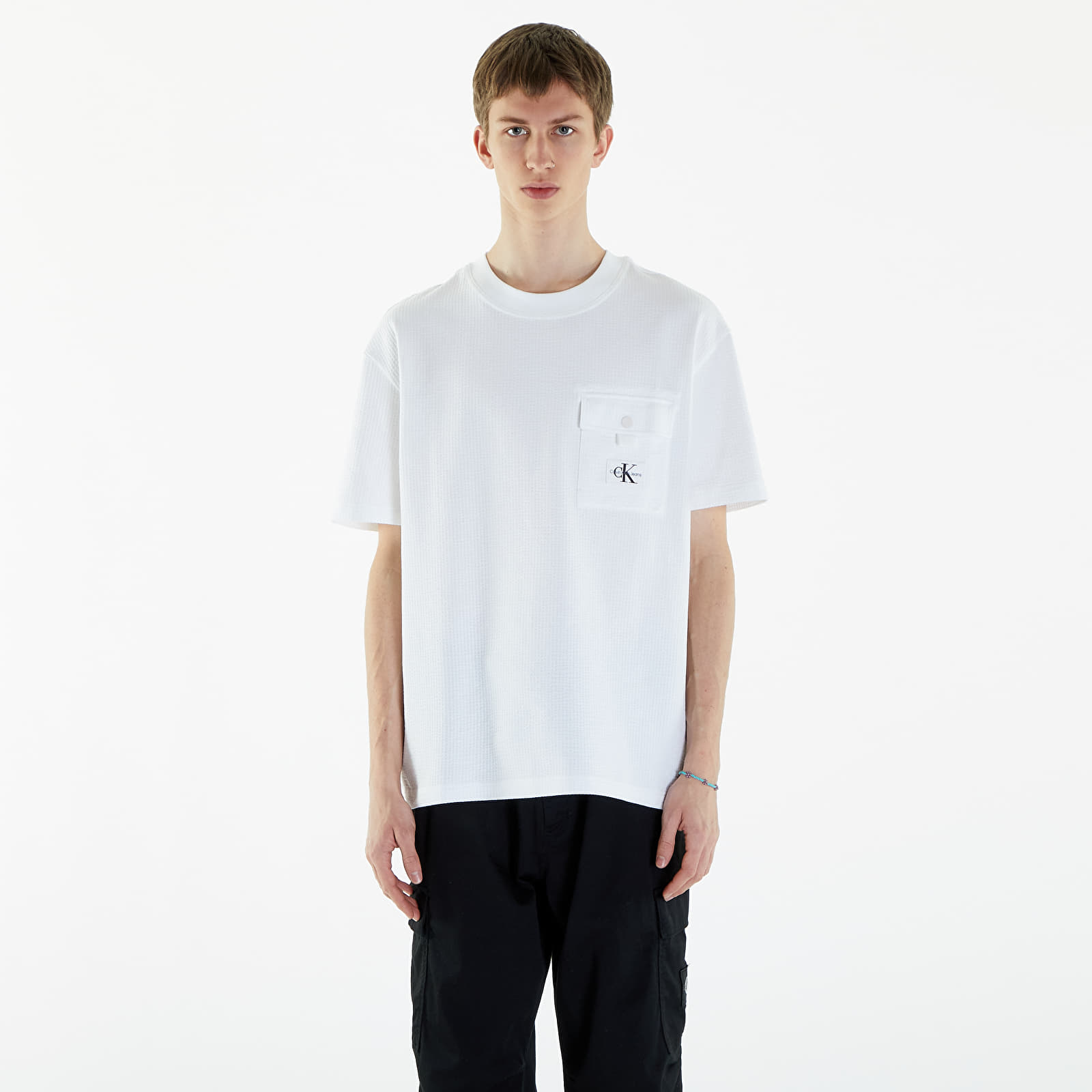 Trička Calvin Klein Jeans Texture Pocket Short Sleeve T-Shirt Bright White