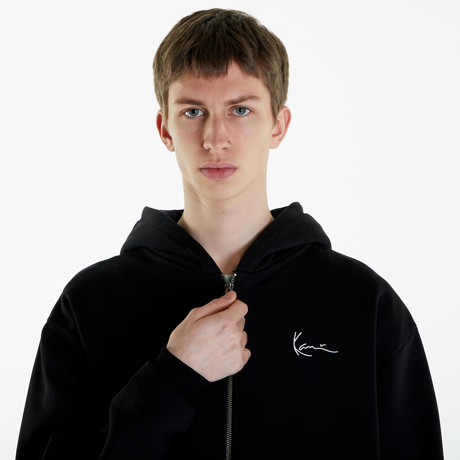 Hoodies and sweatshirts  Karl Kani Chest Signature Essential Zip Hoodie Black