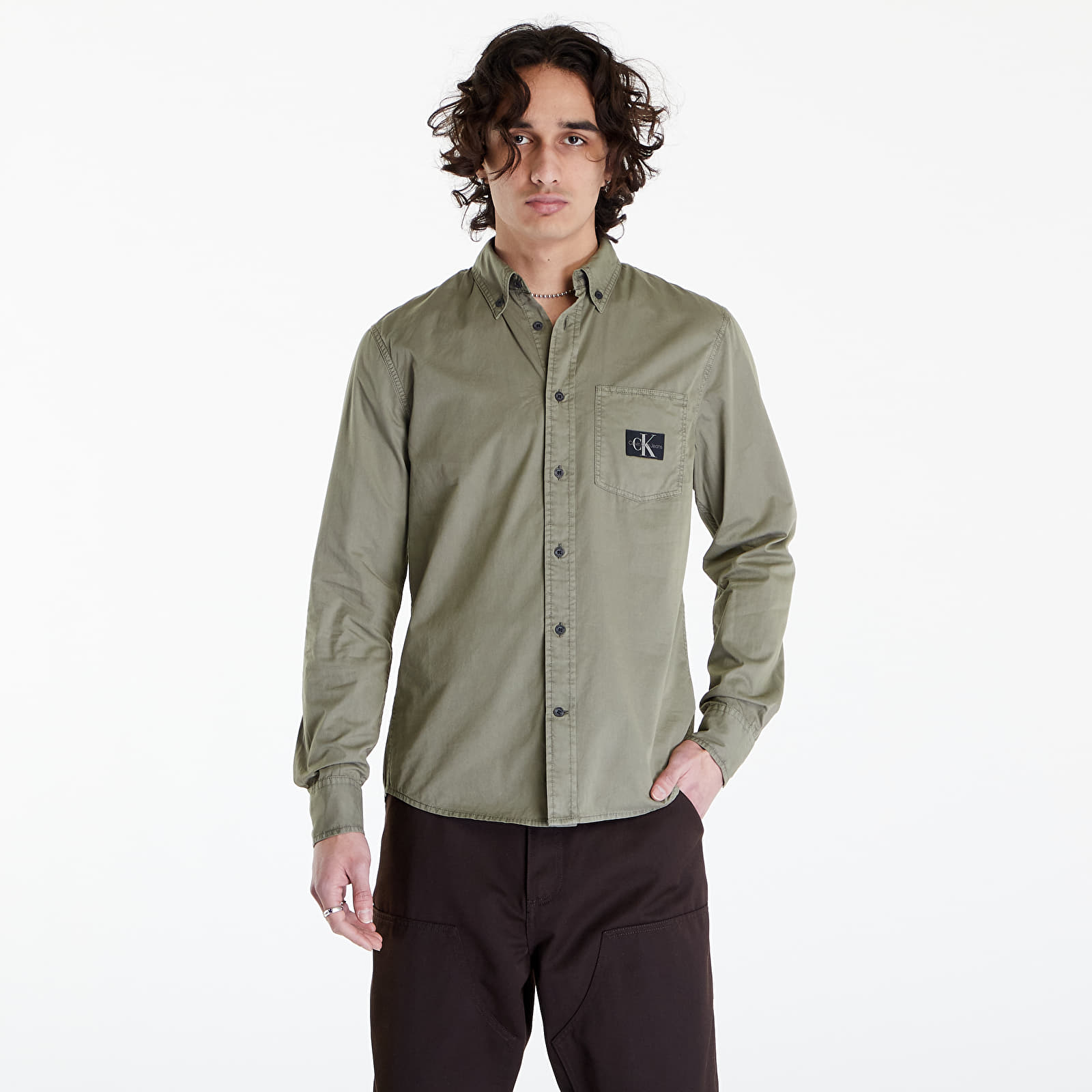 Hemden Calvin Klein Jeans Regular Shirt Dusty Olive