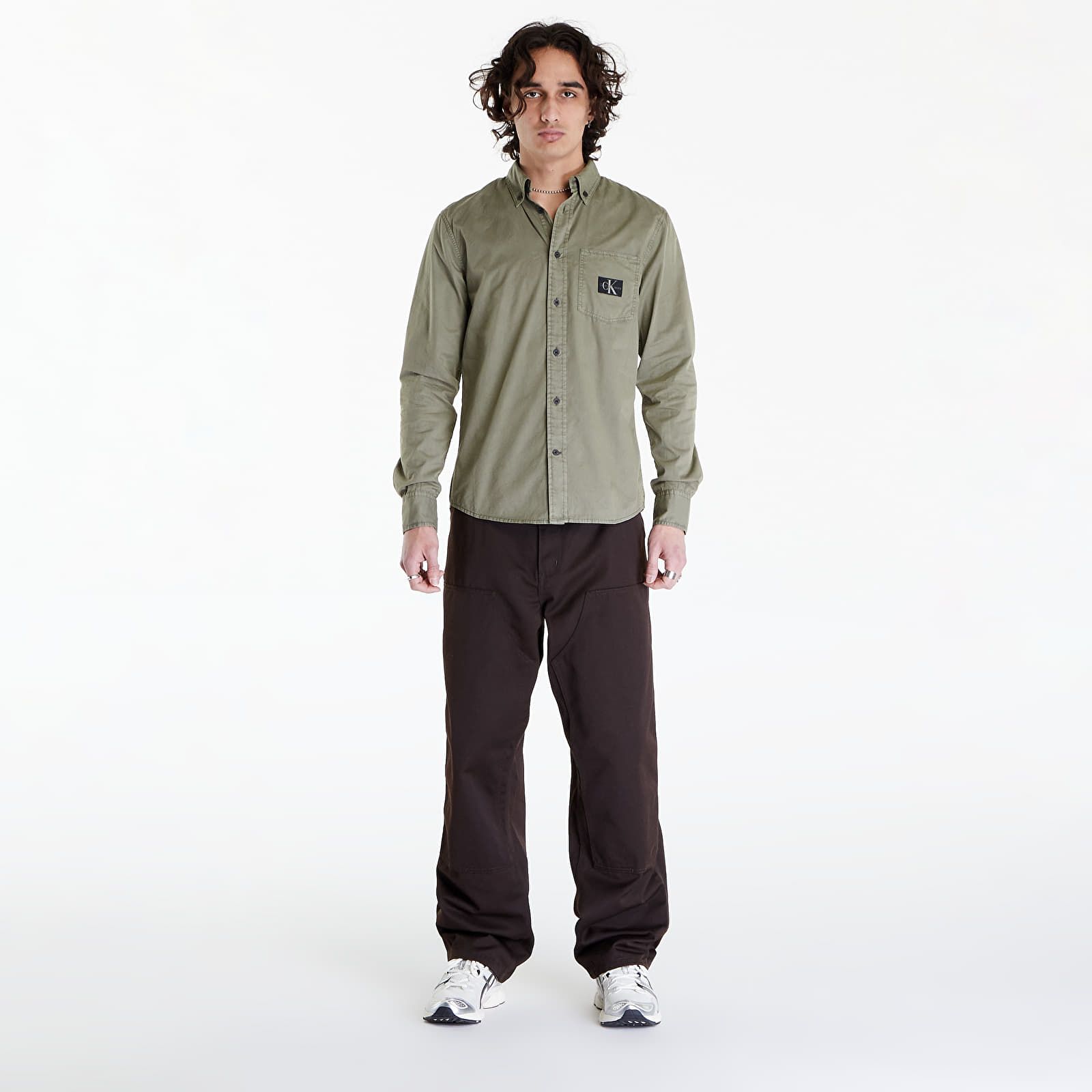 Overhemden Calvin Klein Jeans Regular Shirt Dusty Olive