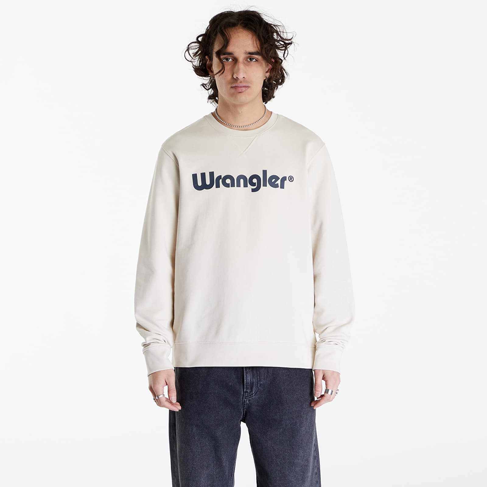Hoodies and sweatshirts Wrangler Logo Crew Sweat Vintage White Queens