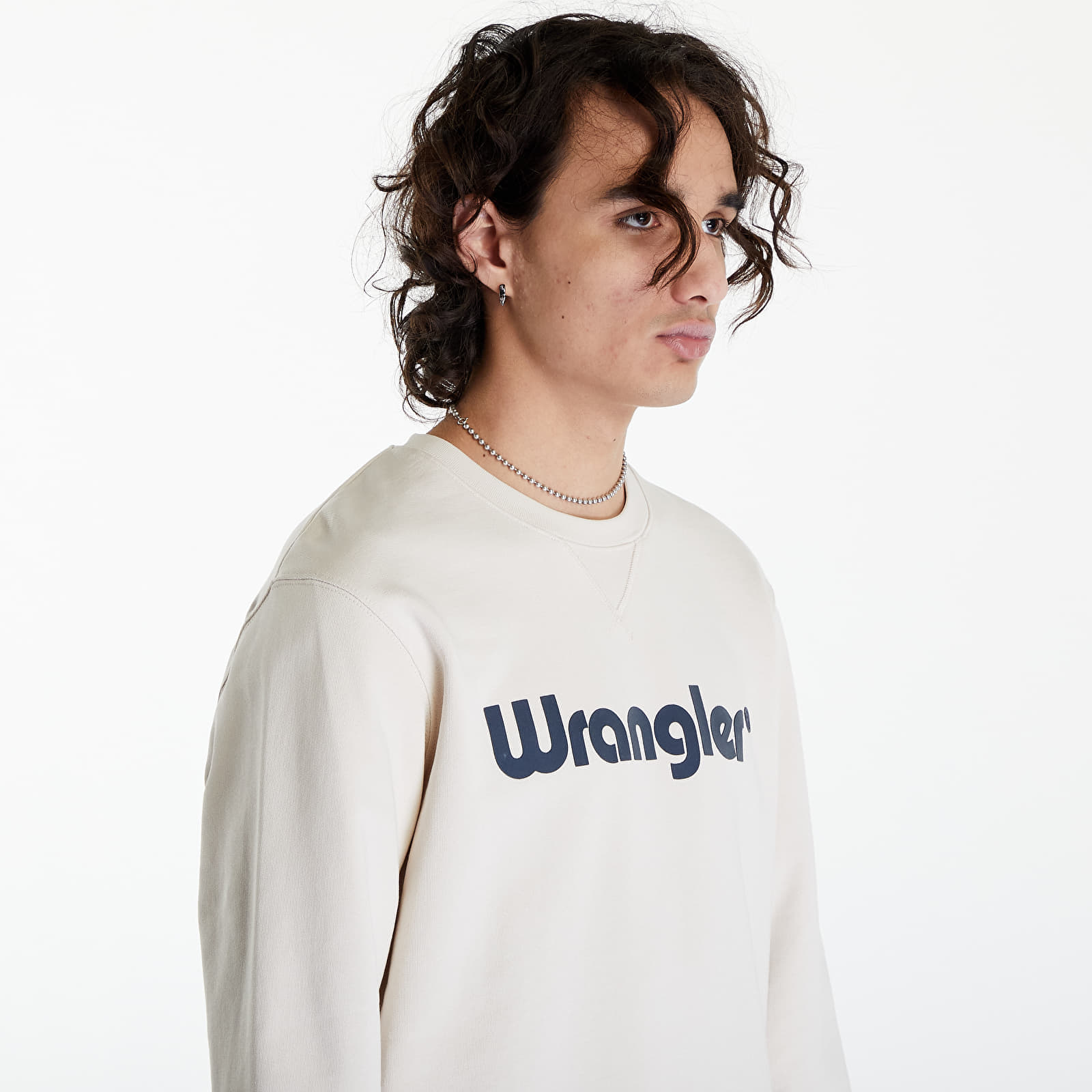 Hanorac Wrangler Logo Crew Sweat Vintage White - 1 | YEO