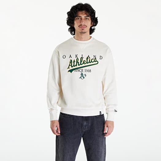 Majica New Era Oakland Athletics MLB Lifestyle Crew Neck Sweatshirt UNISEX Off White/ Dark Green