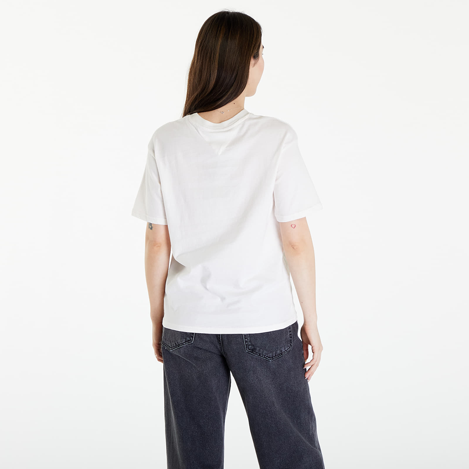 Trička Tommy Jeans Relaxed New Linear Short Sleeve Tee Ancient White