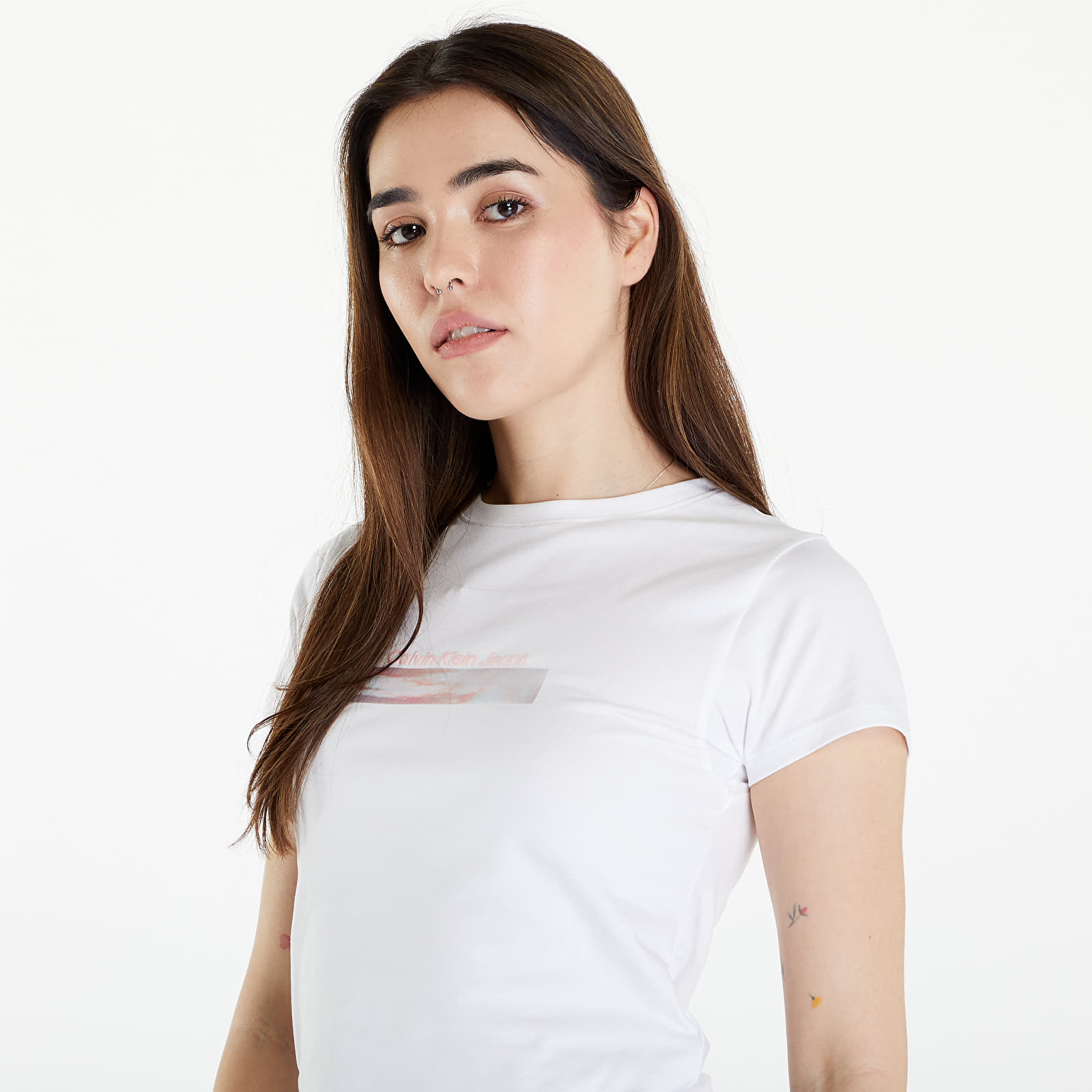T-shirts Calvin Klein Jeans Diffused Box Fitted Short Sleeve Tee Bright White