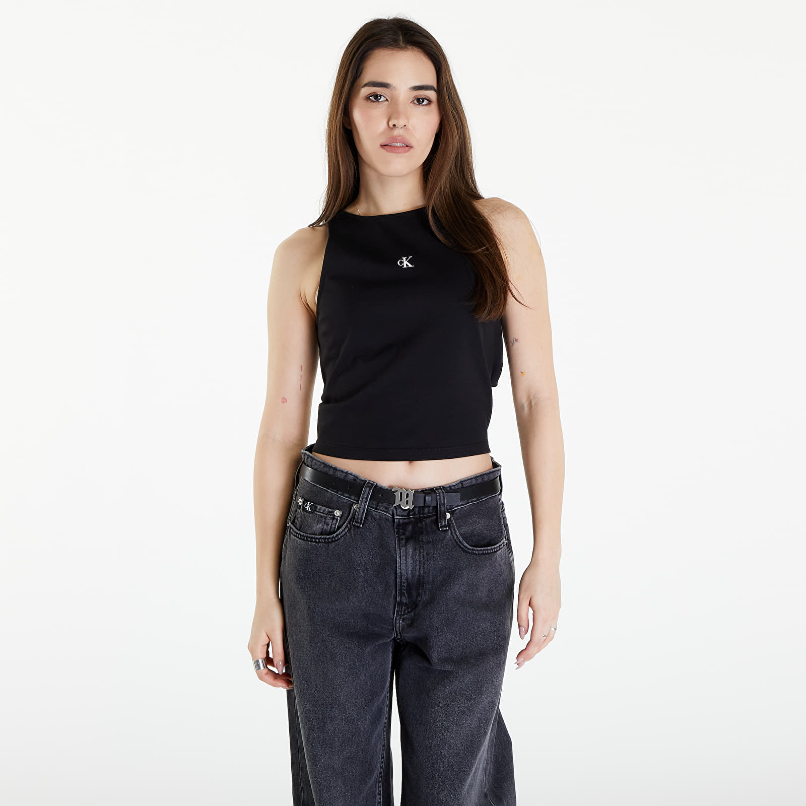 Topy Calvin Klein Jeans Archival Milano Top Black