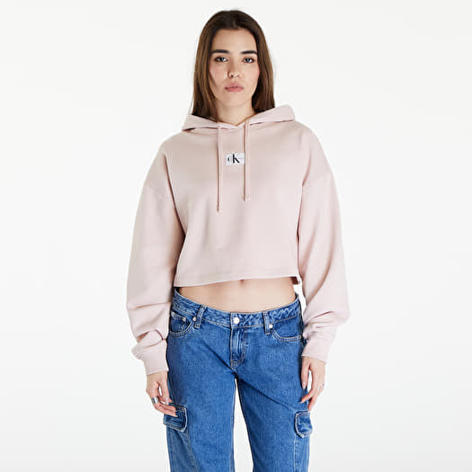 Sweatshirt Calvin Klein Jeans Woven Label Hoodie Sepia Rose