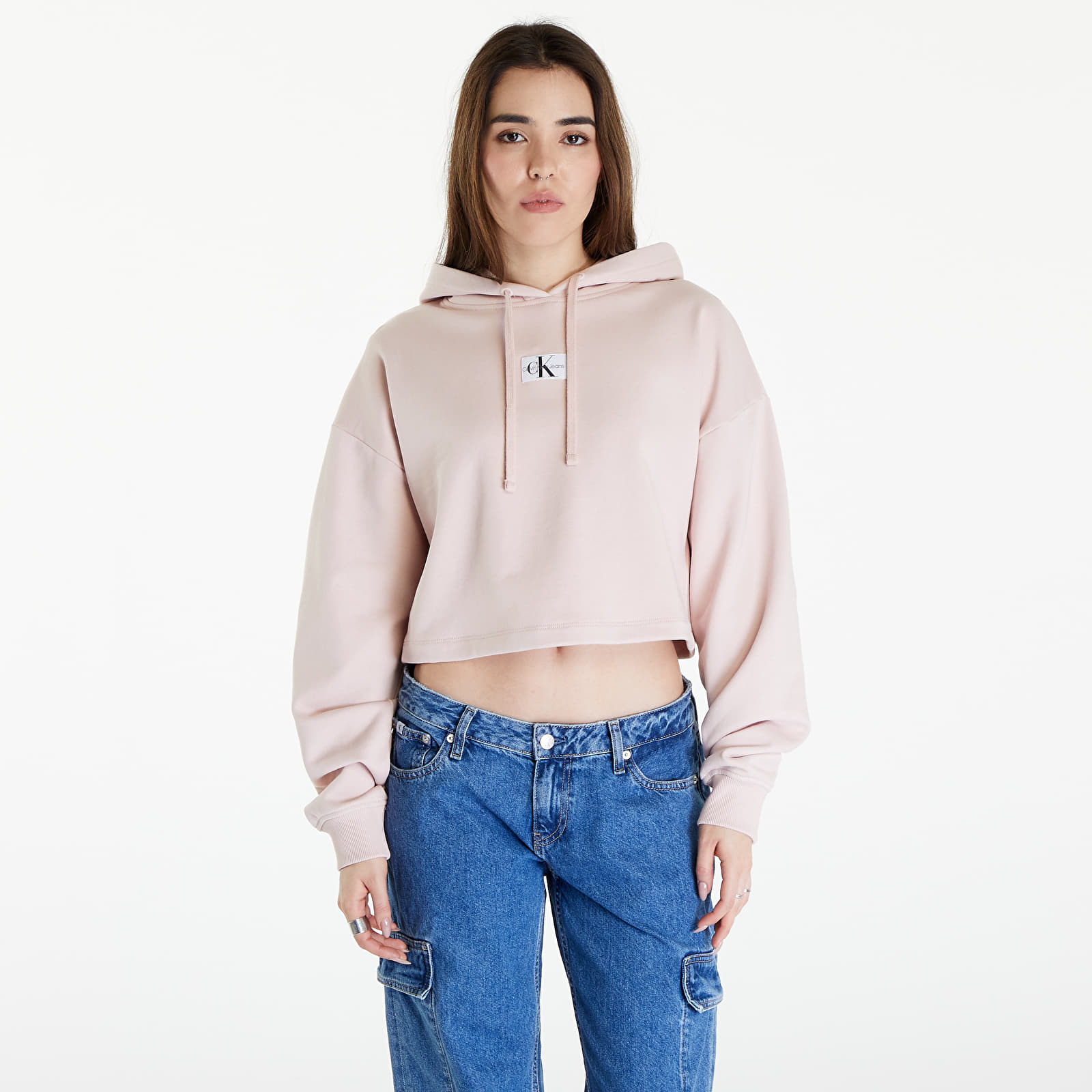 Hoodies and sweatshirts  Calvin Klein Jeans Woven Label Hoodie Sepia Rose