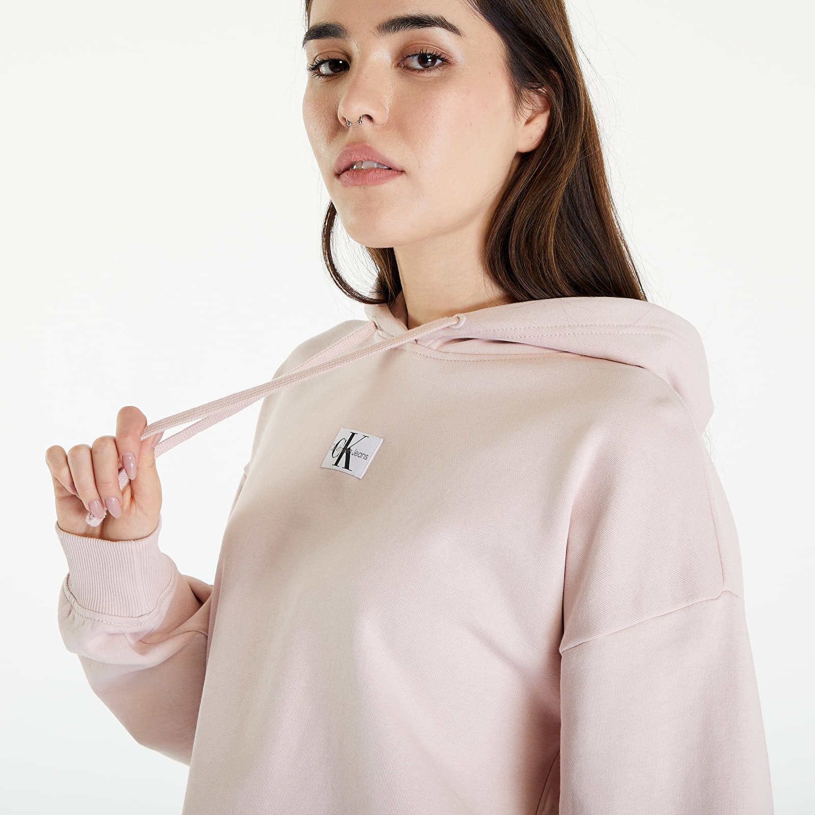 Hoodies and sweatshirts  Calvin Klein Jeans Woven Label Hoodie Sepia Rose
