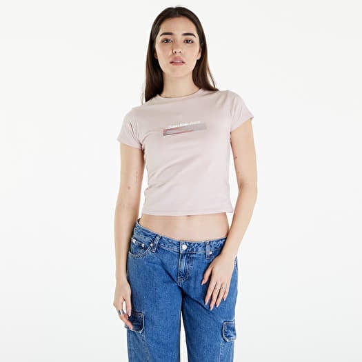 T-shirt Calvin Klein Jeans Diffused Box Fitted Short Sleeve Tee Sepia Rose