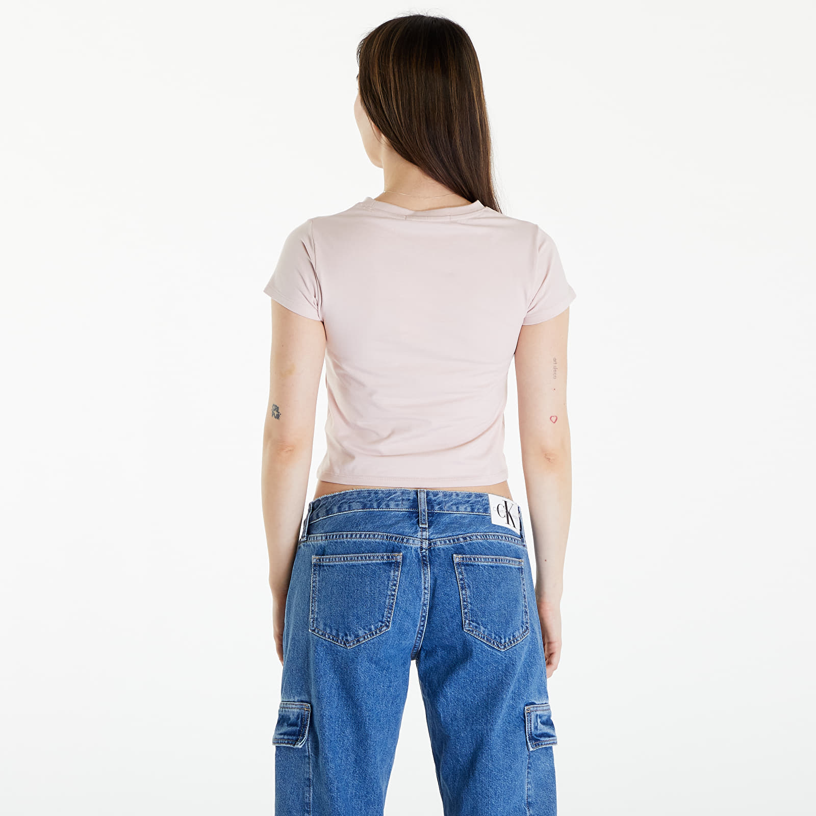 Majice Calvin Klein Jeans Diffused Box Fitted Short Sleeve Tee Sepia Rose