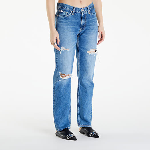 Džínsy Calvin Klein Jeans Low Rise Straight Jeans Denim Medium