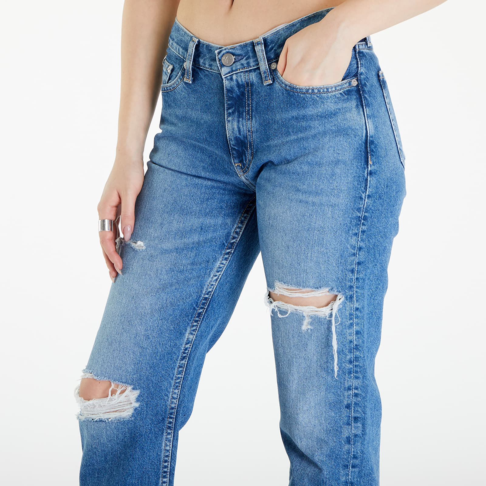 Jeans Calvin Klein Jeans Low Rise Straight Jeans Denim Medium