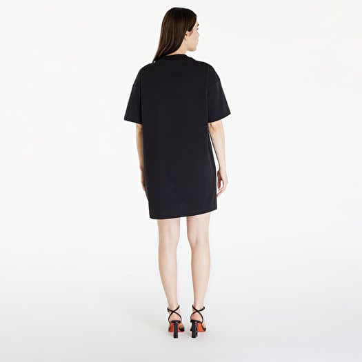 Calvin Klein Jeans Multi Placement Logo Dress Black | Queens Calvin Klein Jeans Multi Placement Logo Dress Black | Queens