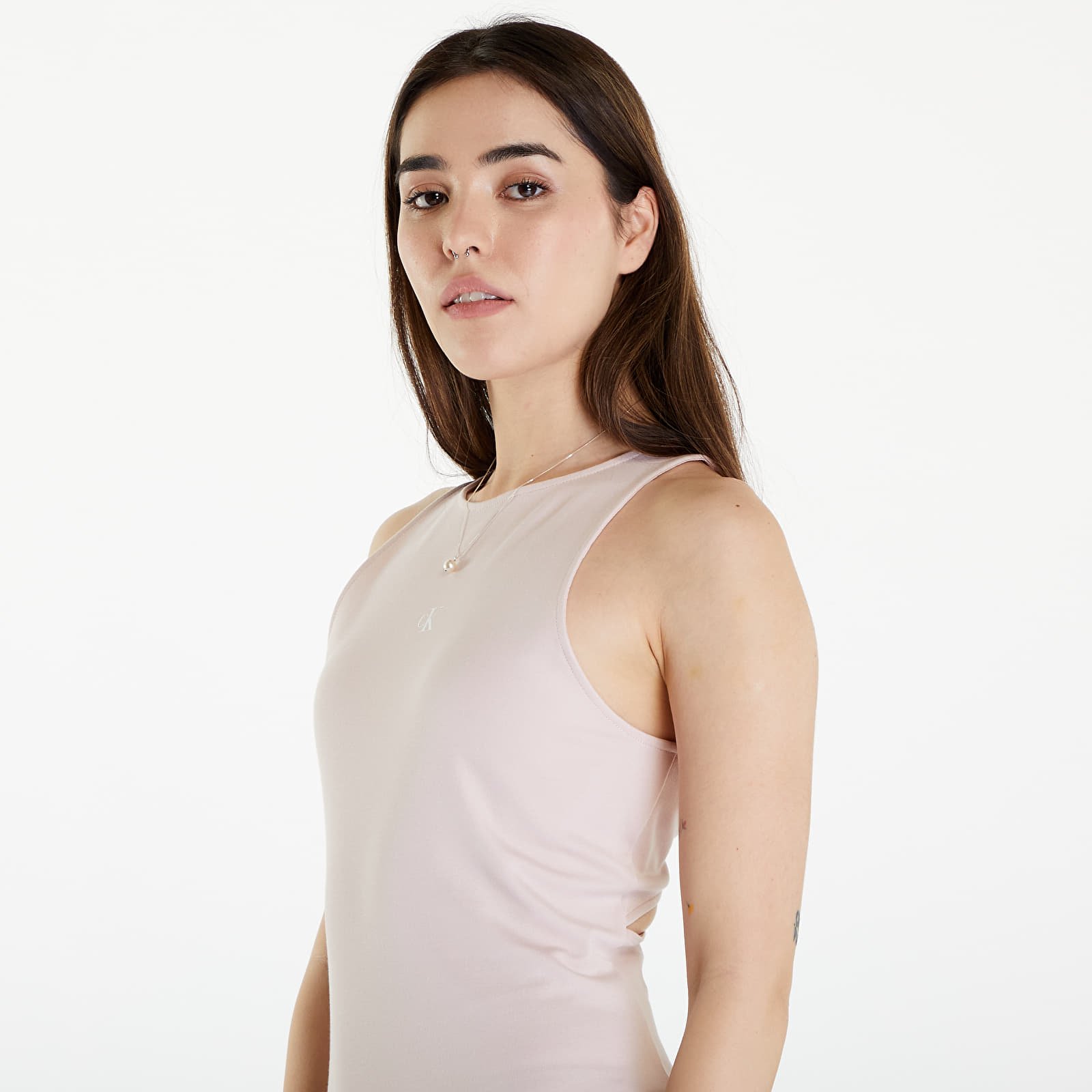 Obleke  Calvin Klein Jeans Racerback Milano Dress Sepia Rose