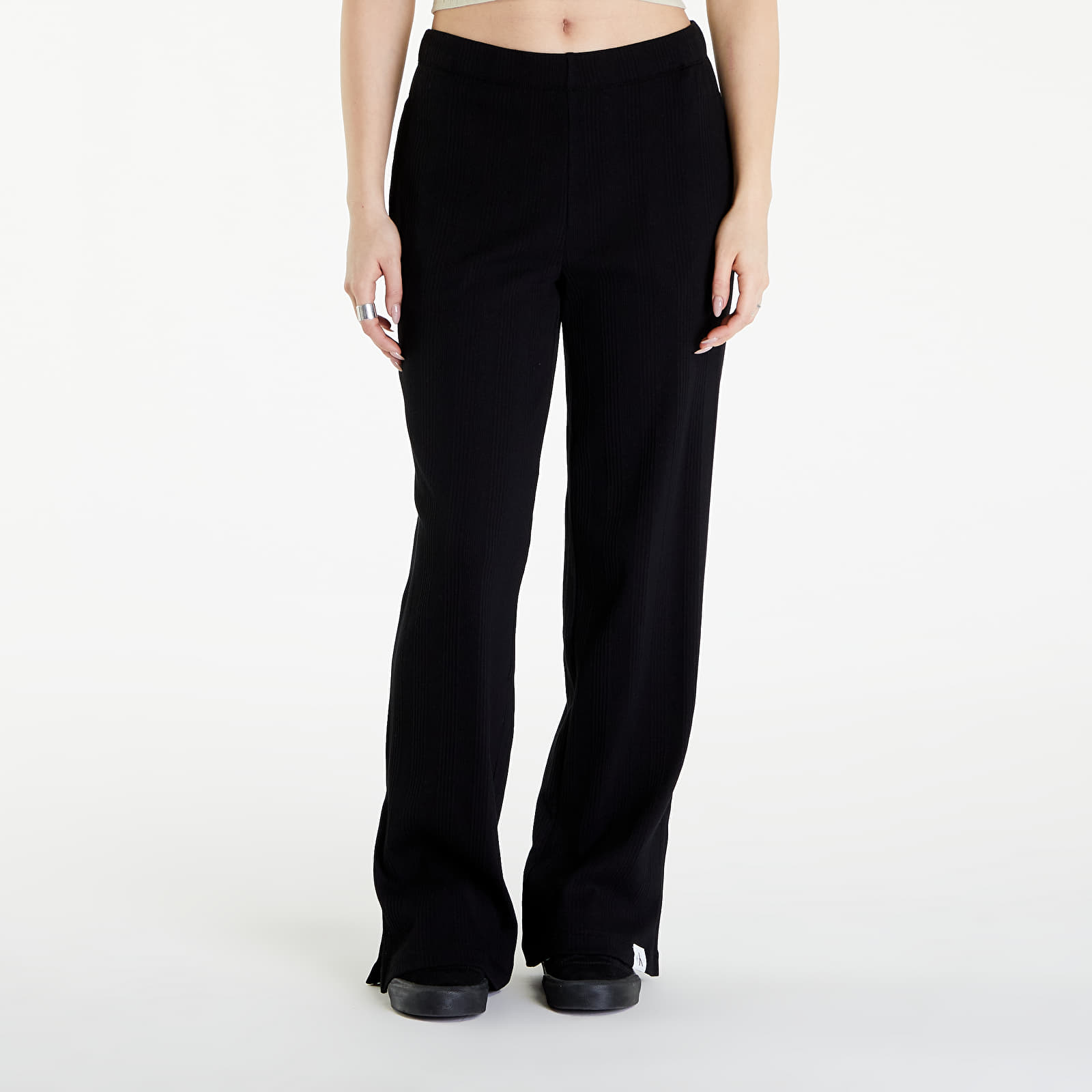 Spodnie dresowe Calvin Klein Jeans Variegated Rib Woven Pants Black