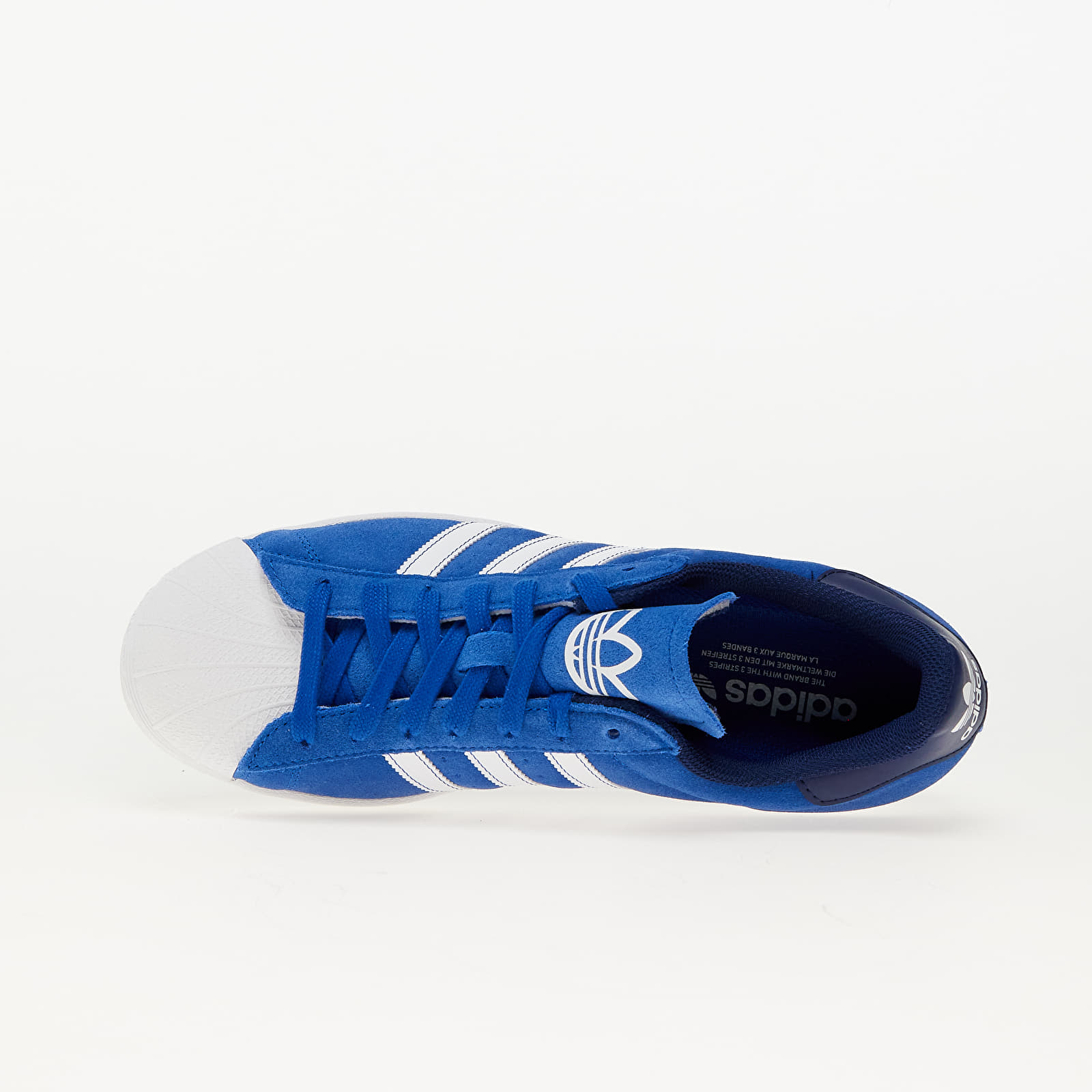 Adidas superstar dark blue stripes hot sale