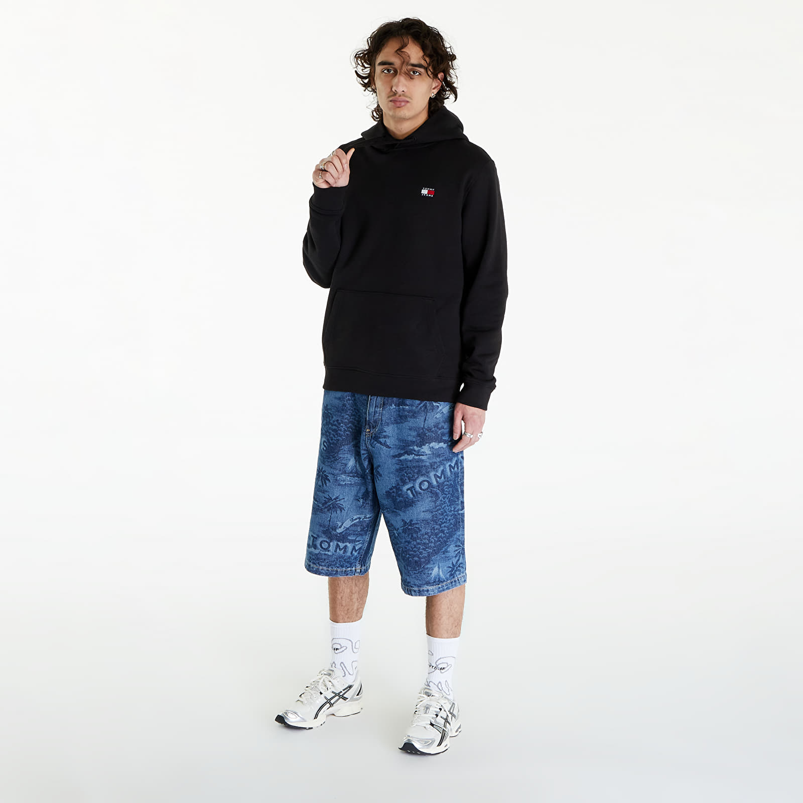 Sudaderas de hombre Tommy Jeans Reg Badge Hoodie Black