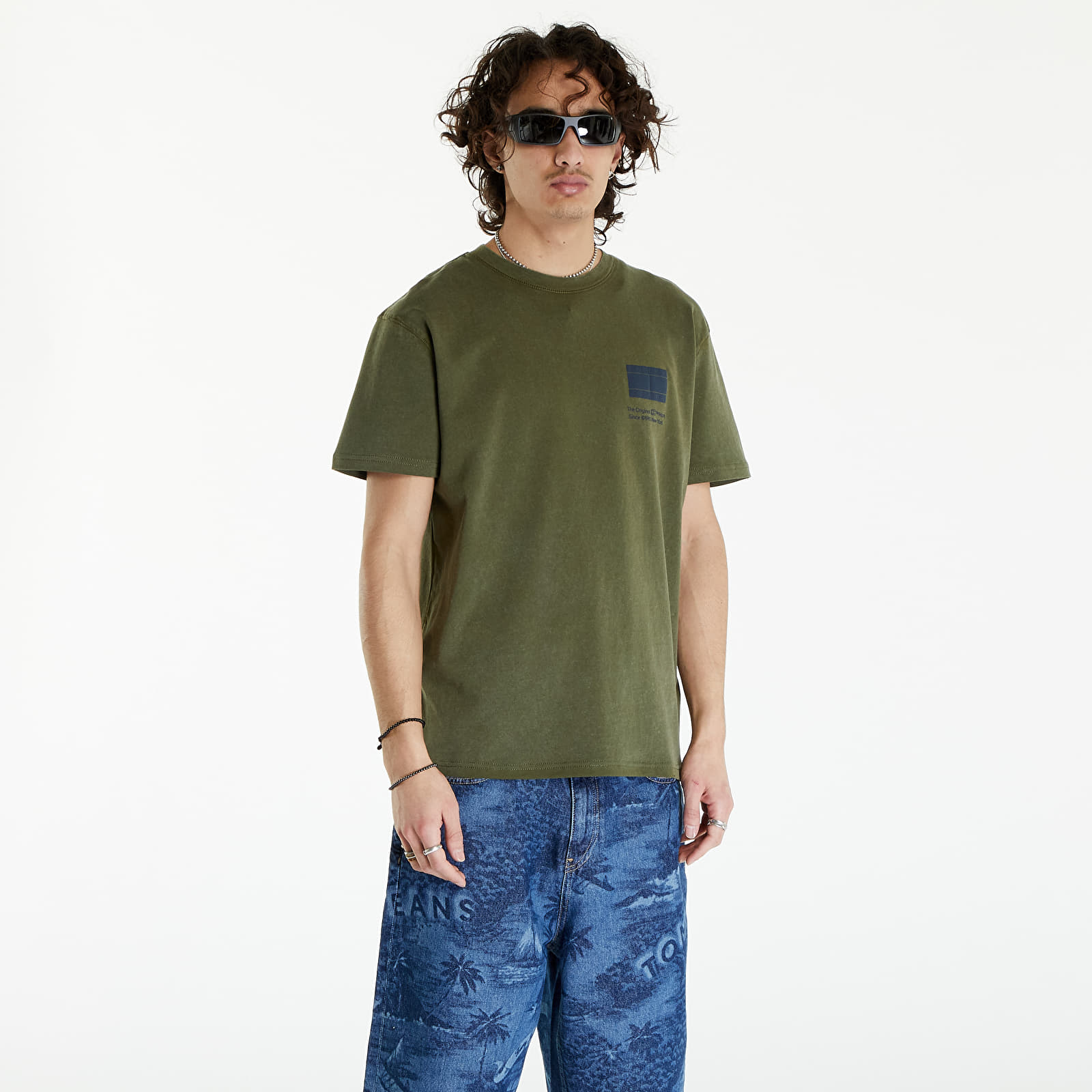 Trička Tommy Jeans Regular Essential Flag Tee Drab Olive Green