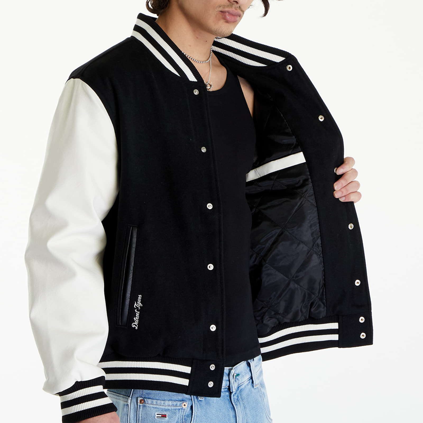 Bomber jackets New Era Detroit Tigers MLB World Series Black Varsity Jacket UNISEX Black/ Off White
