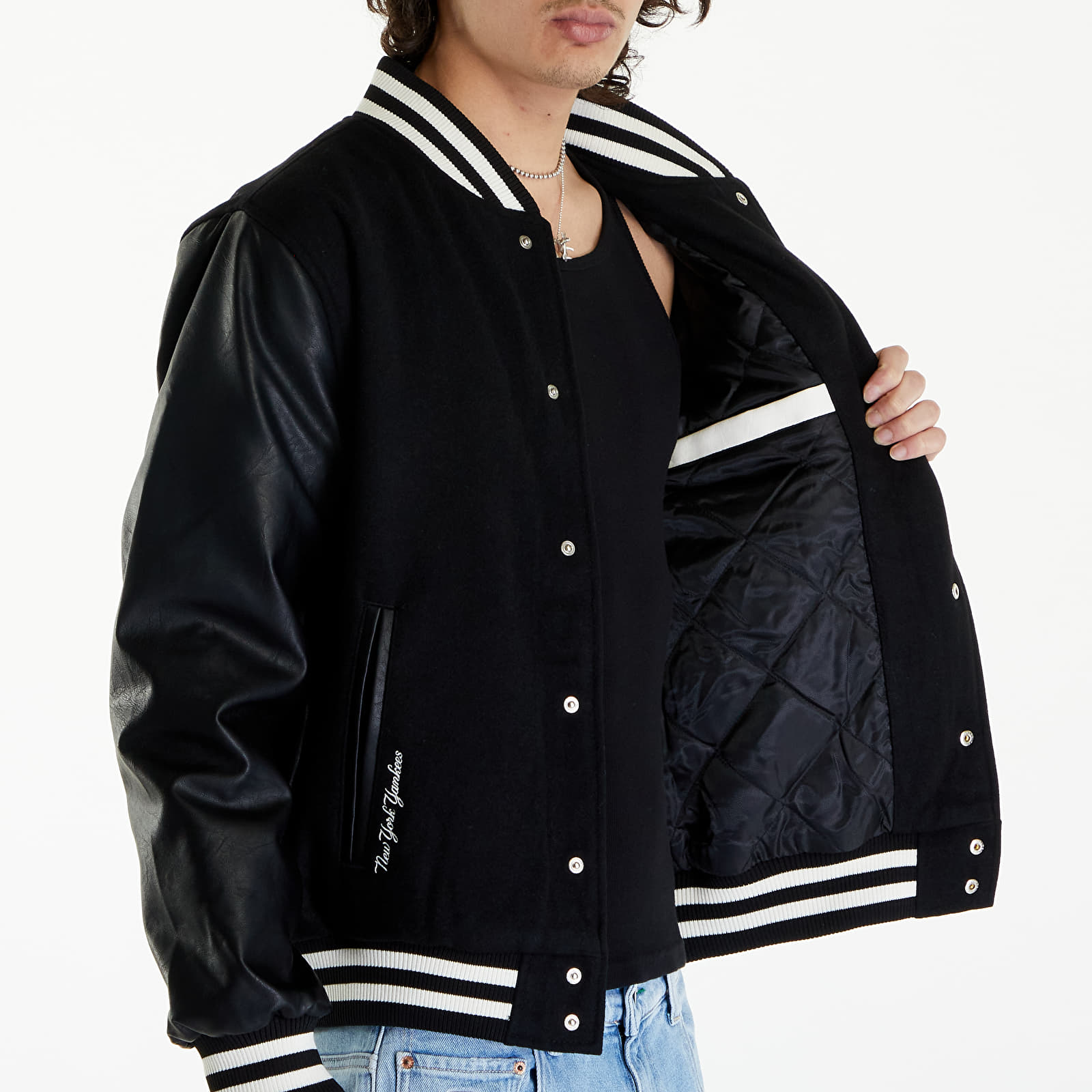 Bomber jackets New Era New York Yankees MLB World Series Varsity Jacket UNISEX Black/ Off White