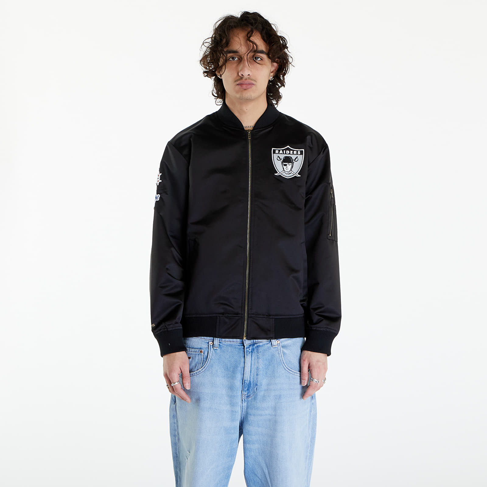 Jakne Mitchell & Ness Nfl Lightweight Satin Bomber Vintage Logo Raiders Black