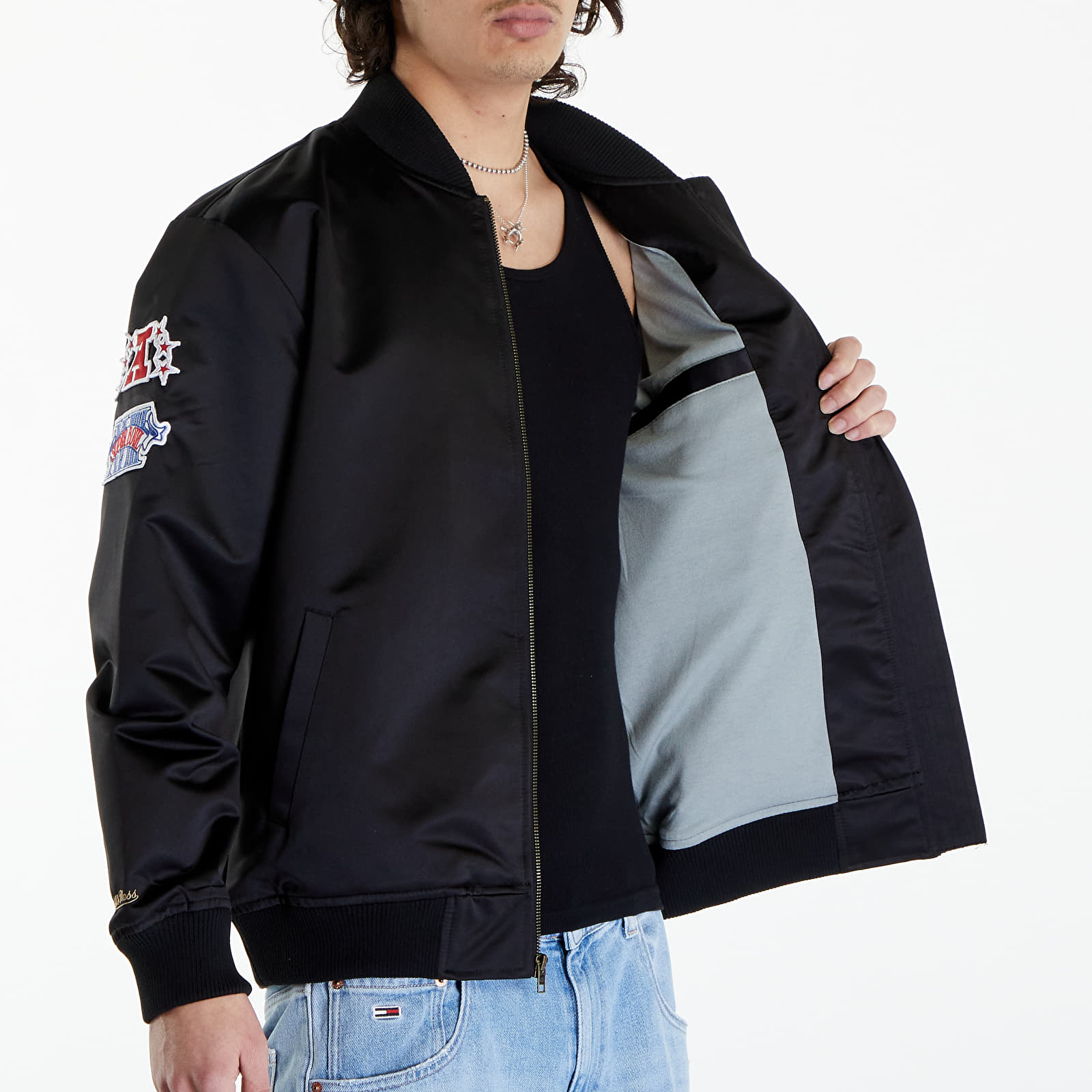 Jakne Mitchell & Ness Nfl Lightweight Satin Bomber Vintage Logo Raiders Black