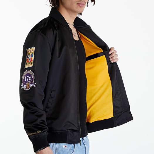 Μπουφάν Mitchell & Ness NBA Lightweight Satin Bomber Vintage Logo Lakers Black