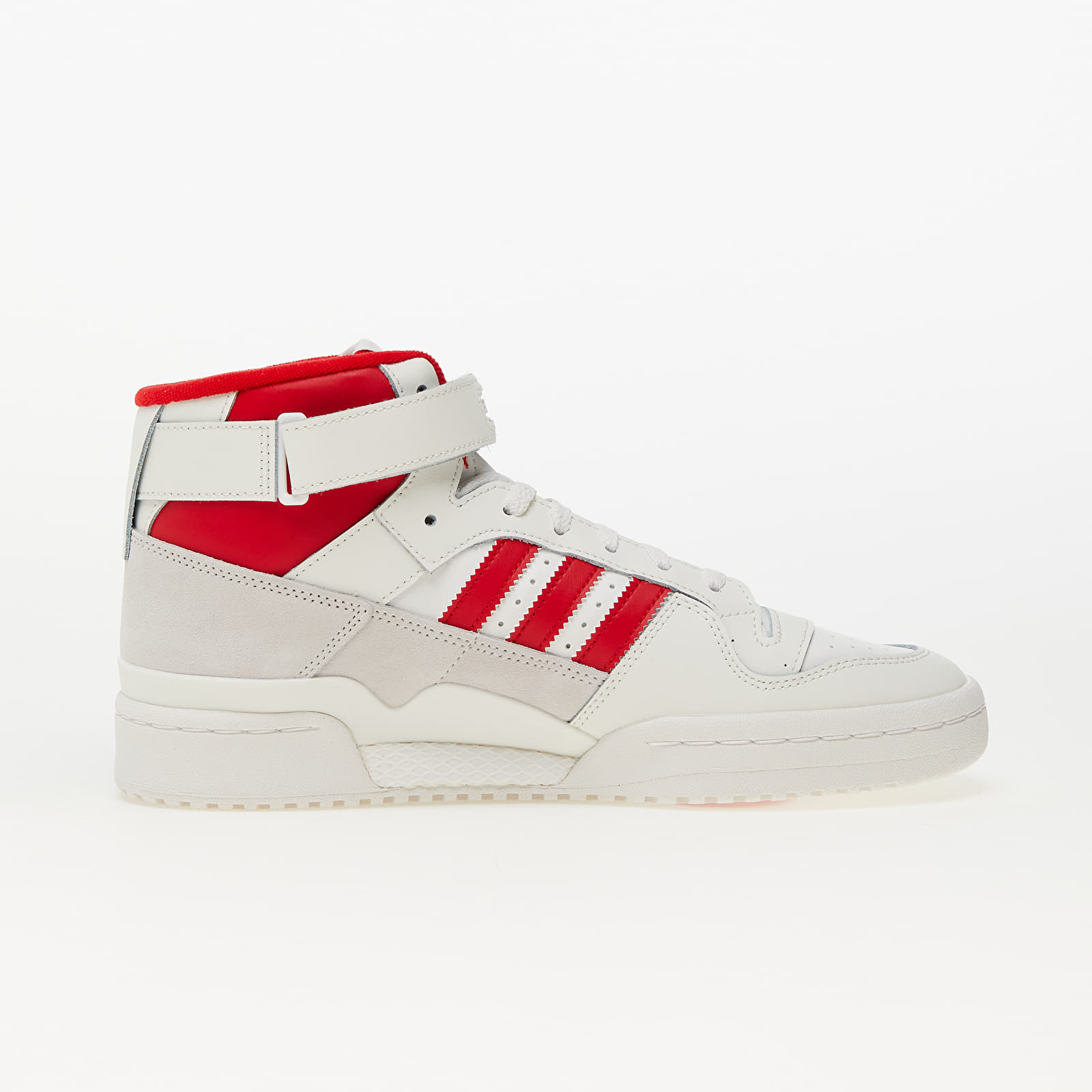 Men's sneakers and shoes adidas Forum Mid Cloud White/ Better Scarlet/  Cloud White | Queens